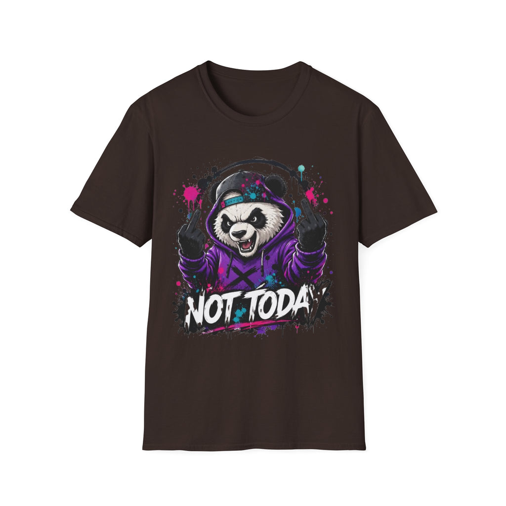 Not Today Panda T-Shirt — Edgy Streetwear Graphic Tee with Headphones