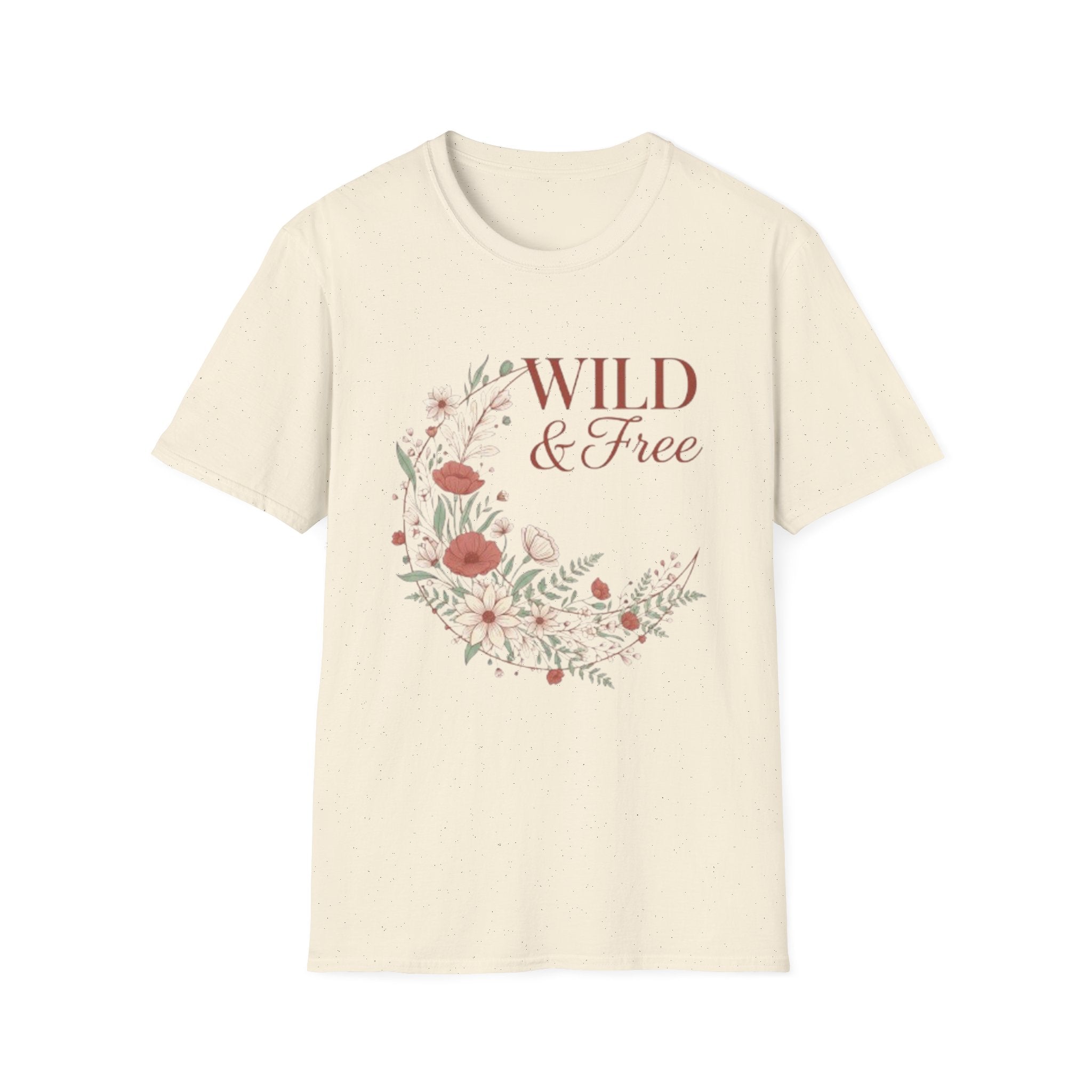 Minimal Floral Chest Tee — 'Be Kind' White T-Shirt