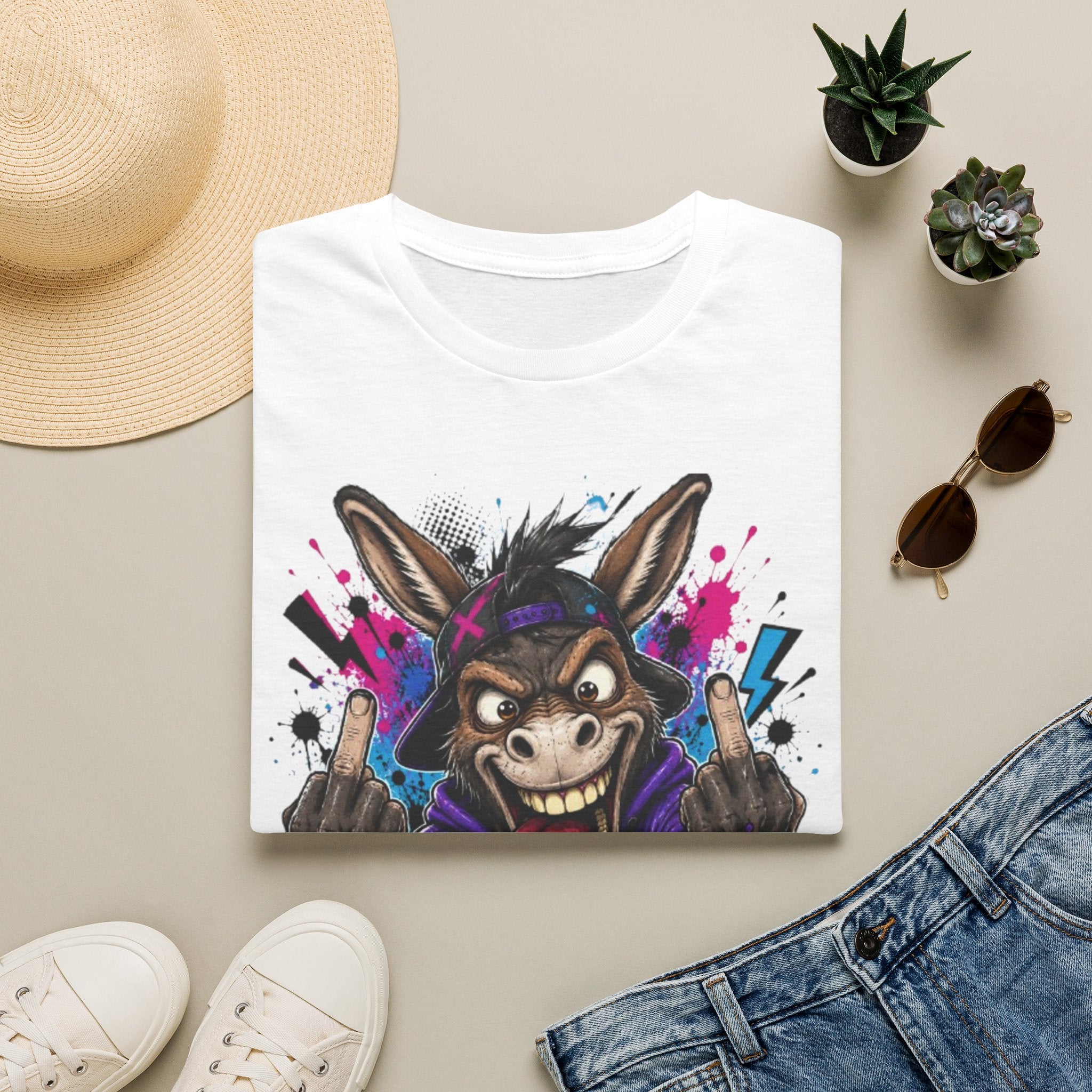 Donkey Mode Graphic T‑Shirt — Funny Donkey Face Streetwear Tee