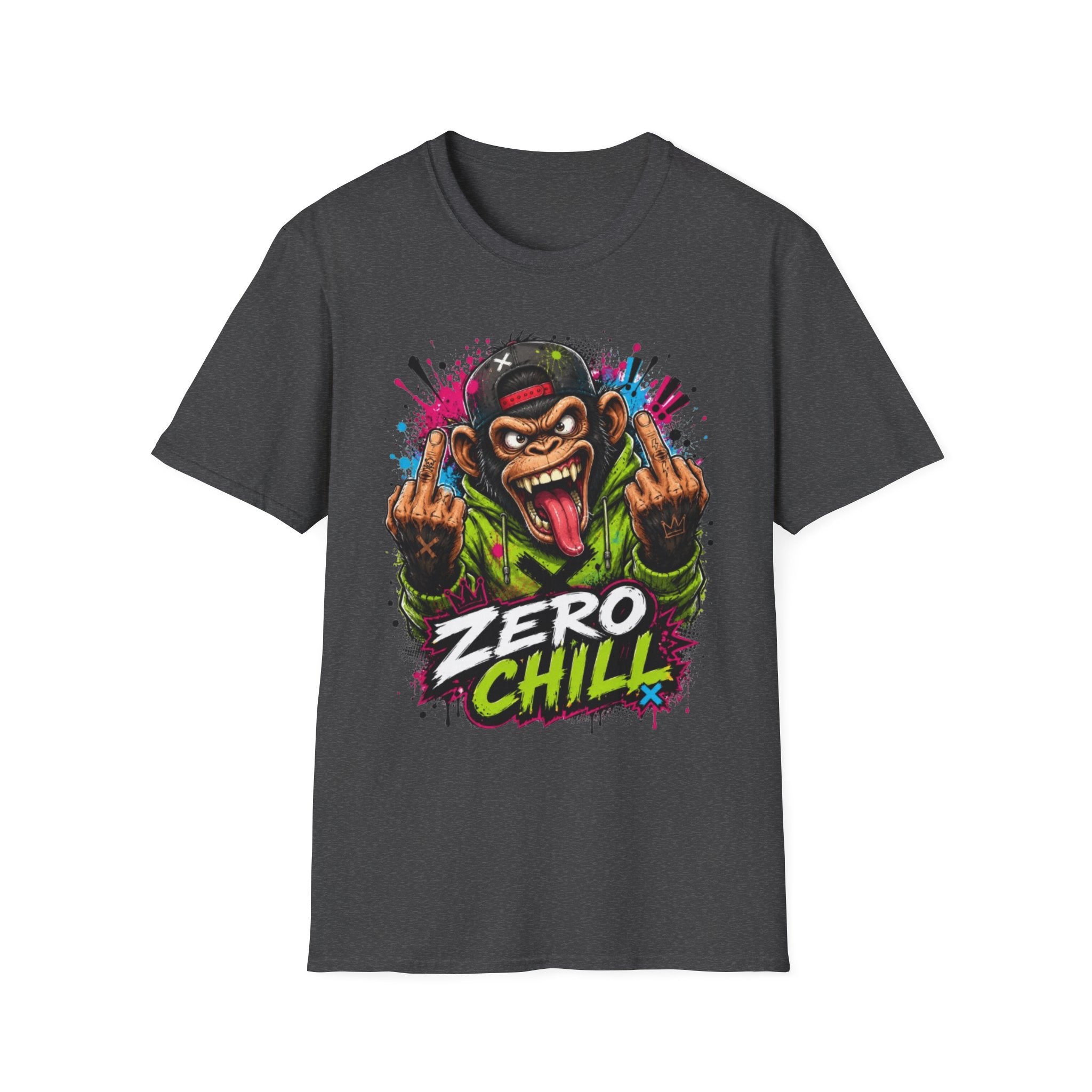 T-Shirt — 'Zero Chill' Angry Monkey Graphic Tee