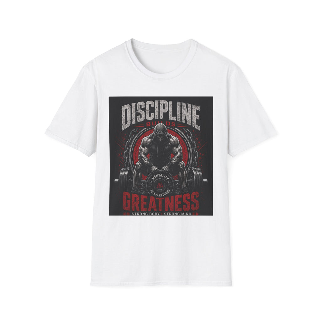Discipline Builds Greatness T-Shirt — Motivational Gym Workout Tee