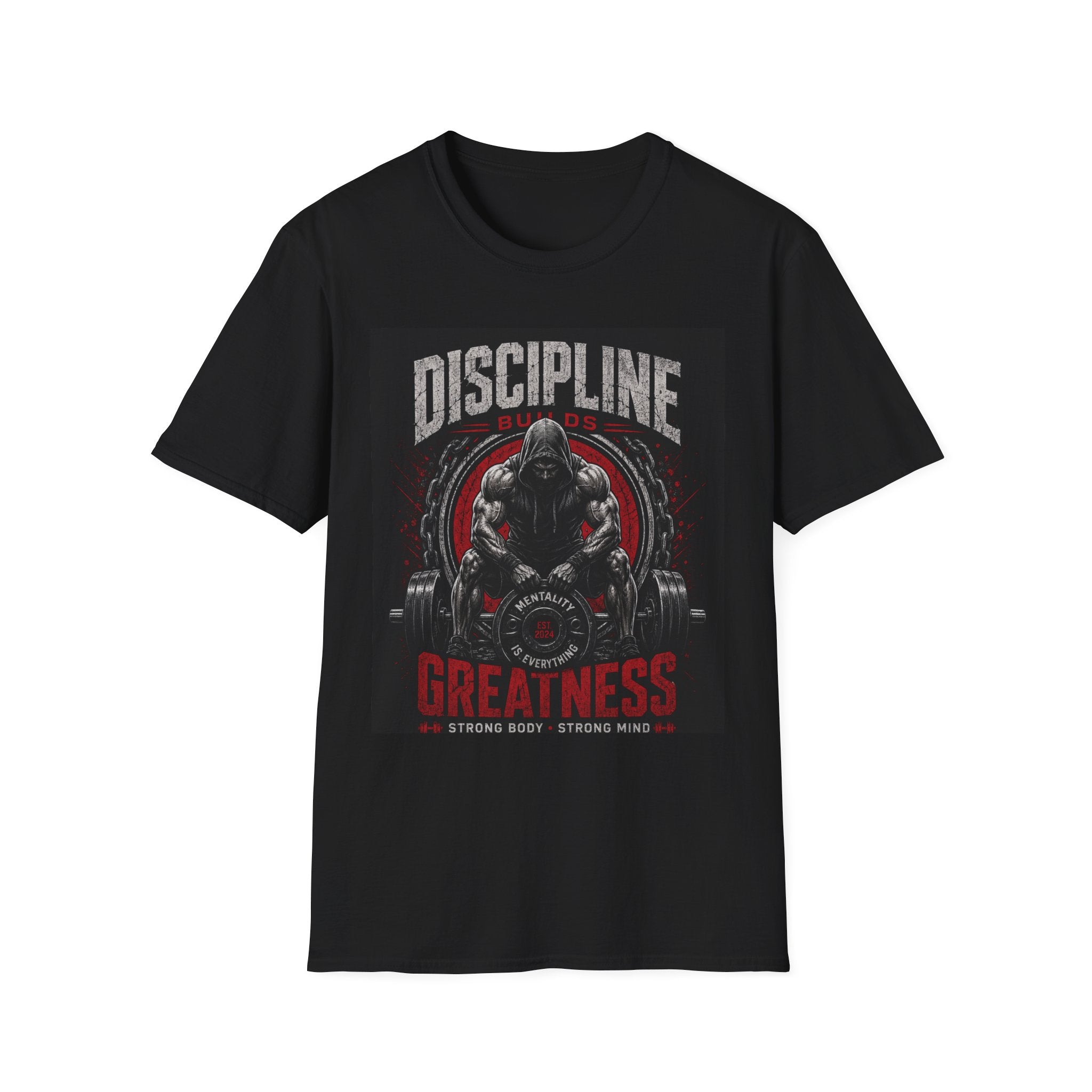 Discipline Builds Greatness T-Shirt — Motivational Gym Workout Tee