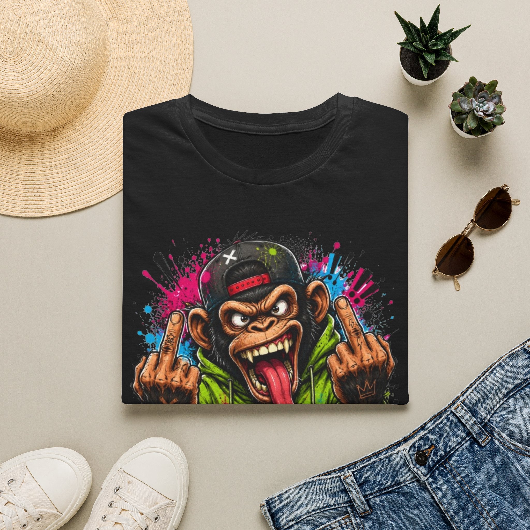 T-Shirt — 'Zero Chill' Angry Monkey Graphic Tee