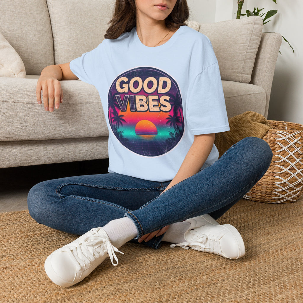 Good Vibes Retro Sunset T‑Shirt