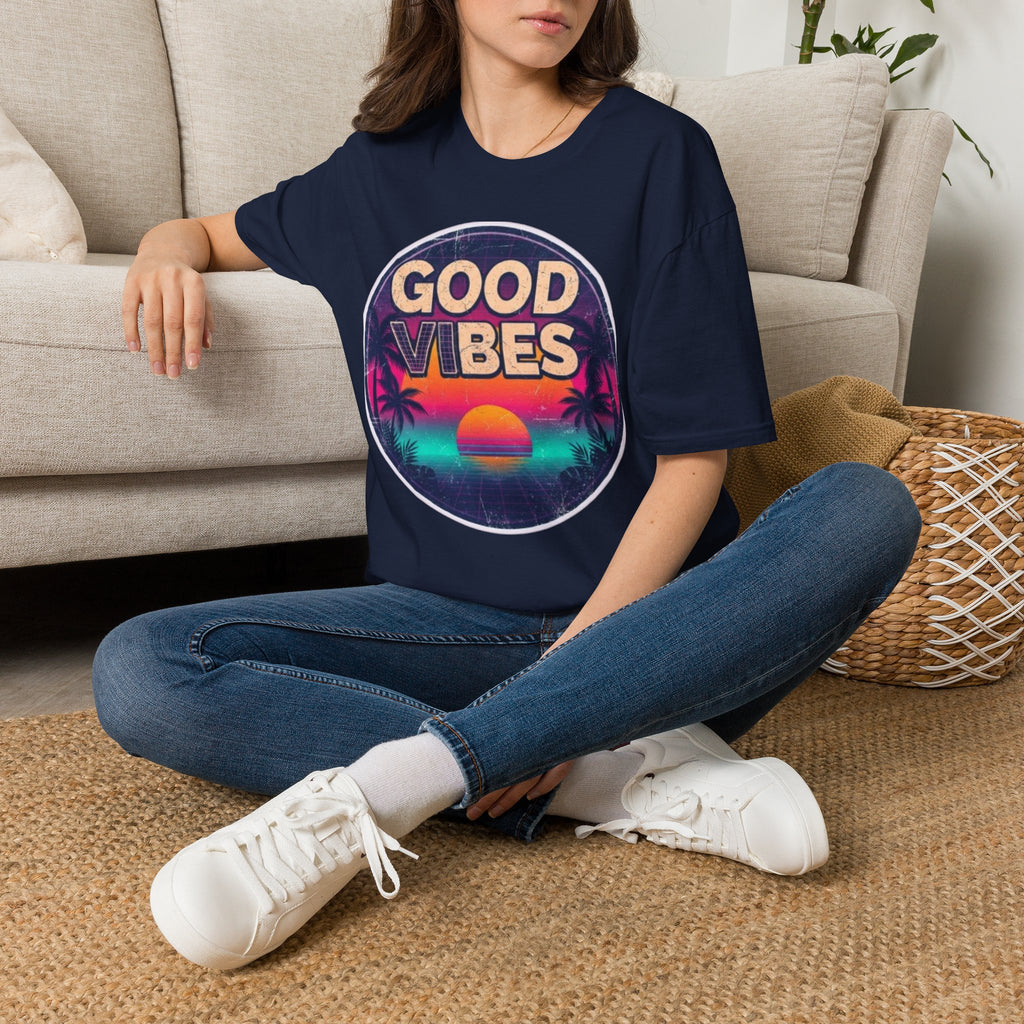 Good Vibes Retro Sunset T‑Shirt