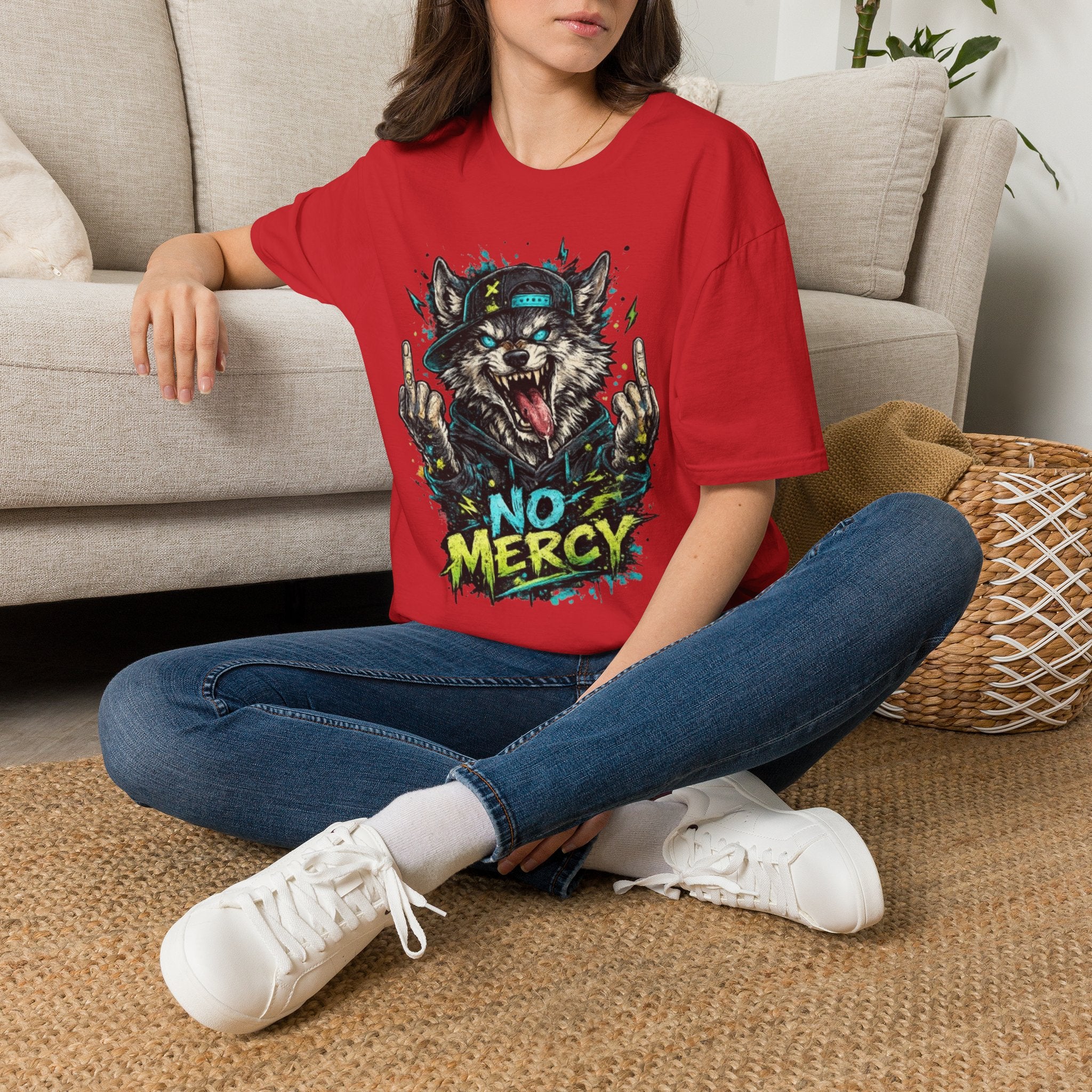 Wolf Graphic Tee — 'No Mercy' Streetwear T-Shirt