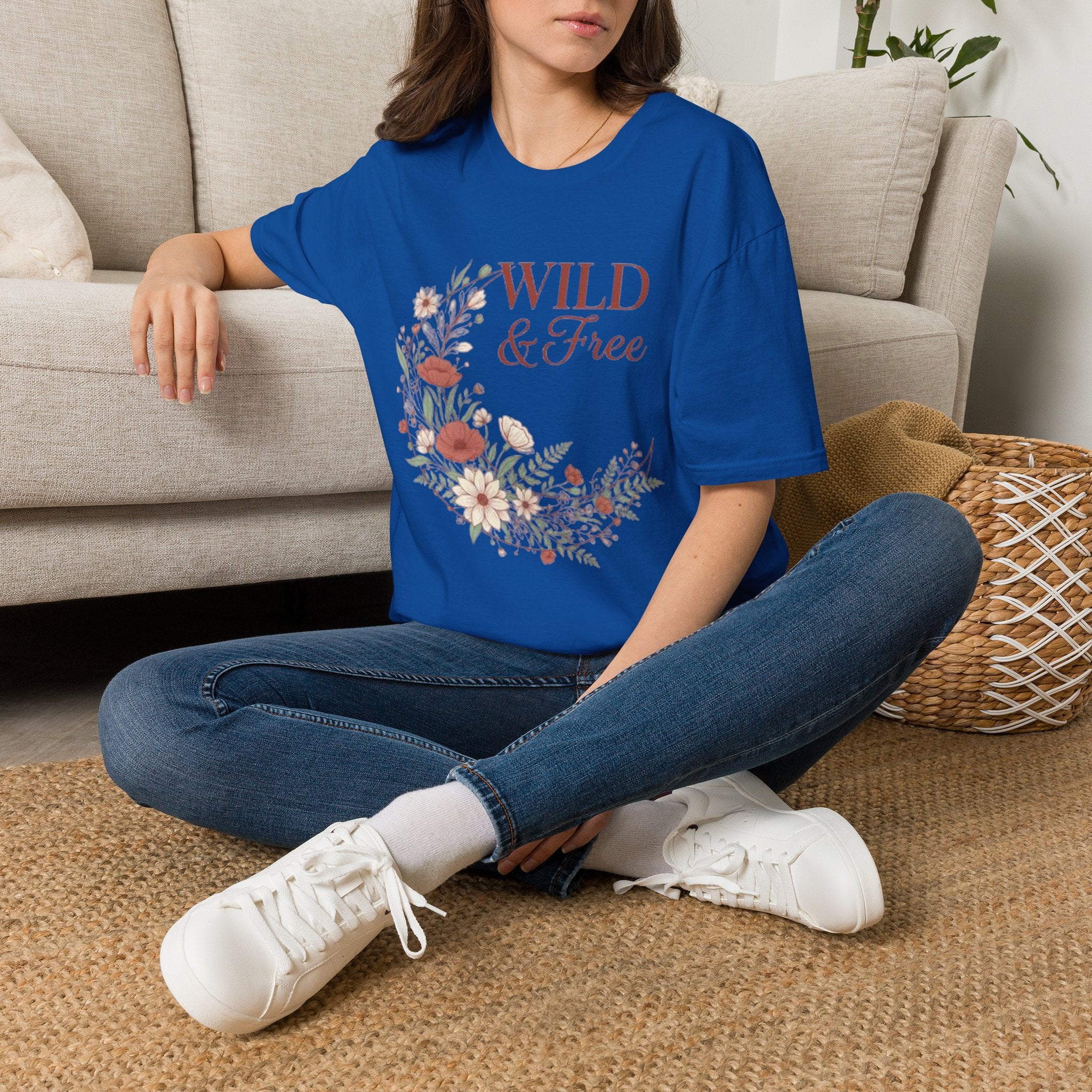 Minimal Floral Chest Tee — 'Be Kind' White T-Shirt