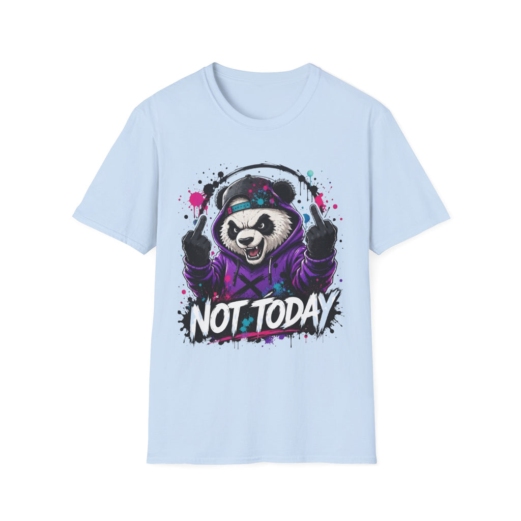 Not Today Panda T-Shirt — Edgy Streetwear Graphic Tee with Headphones