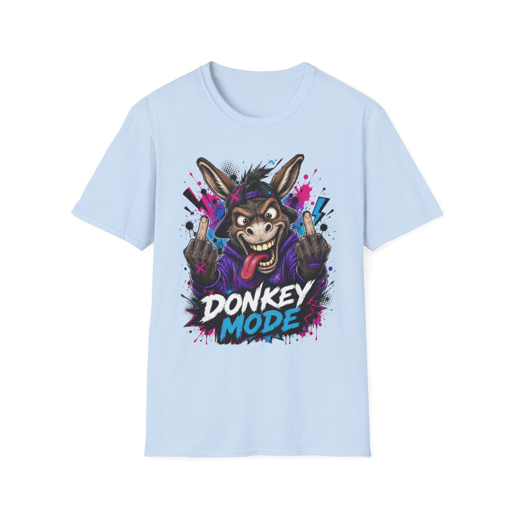 Donkey Mode Graphic T‑Shirt — Funny Donkey Face Streetwear Tee
