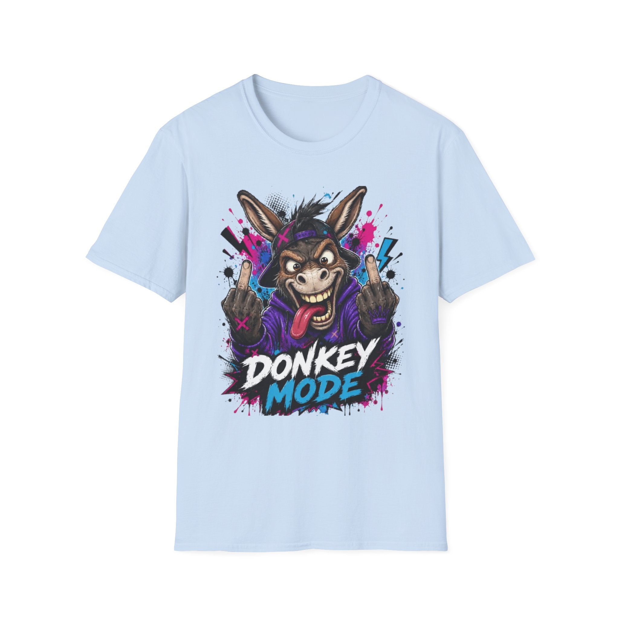 Donkey Mode Graphic T‑Shirt — Funny Donkey Face Streetwear Tee