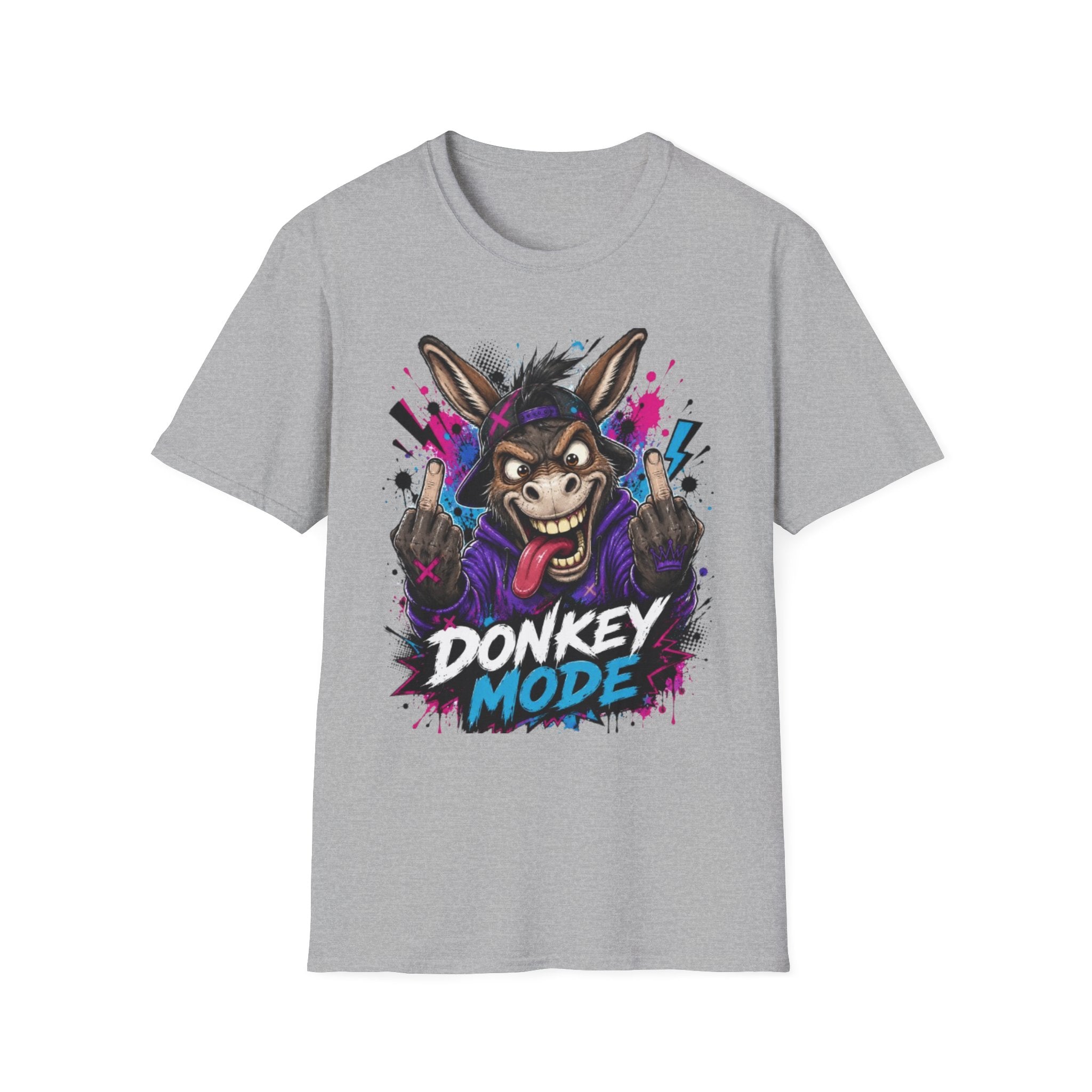 Donkey Mode Graphic T‑Shirt — Funny Donkey Face Streetwear Tee