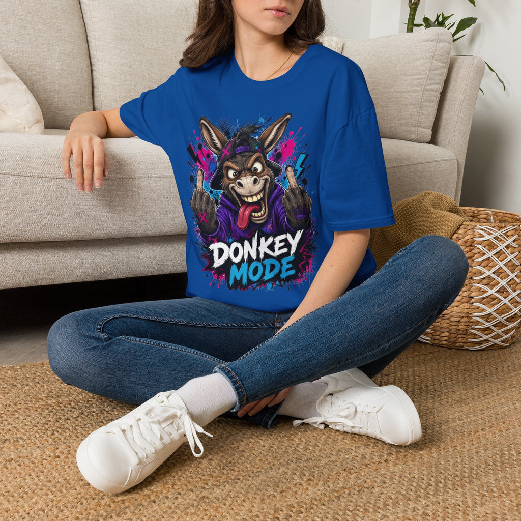 Donkey Mode Graphic T‑Shirt — Funny Donkey Face Streetwear Tee