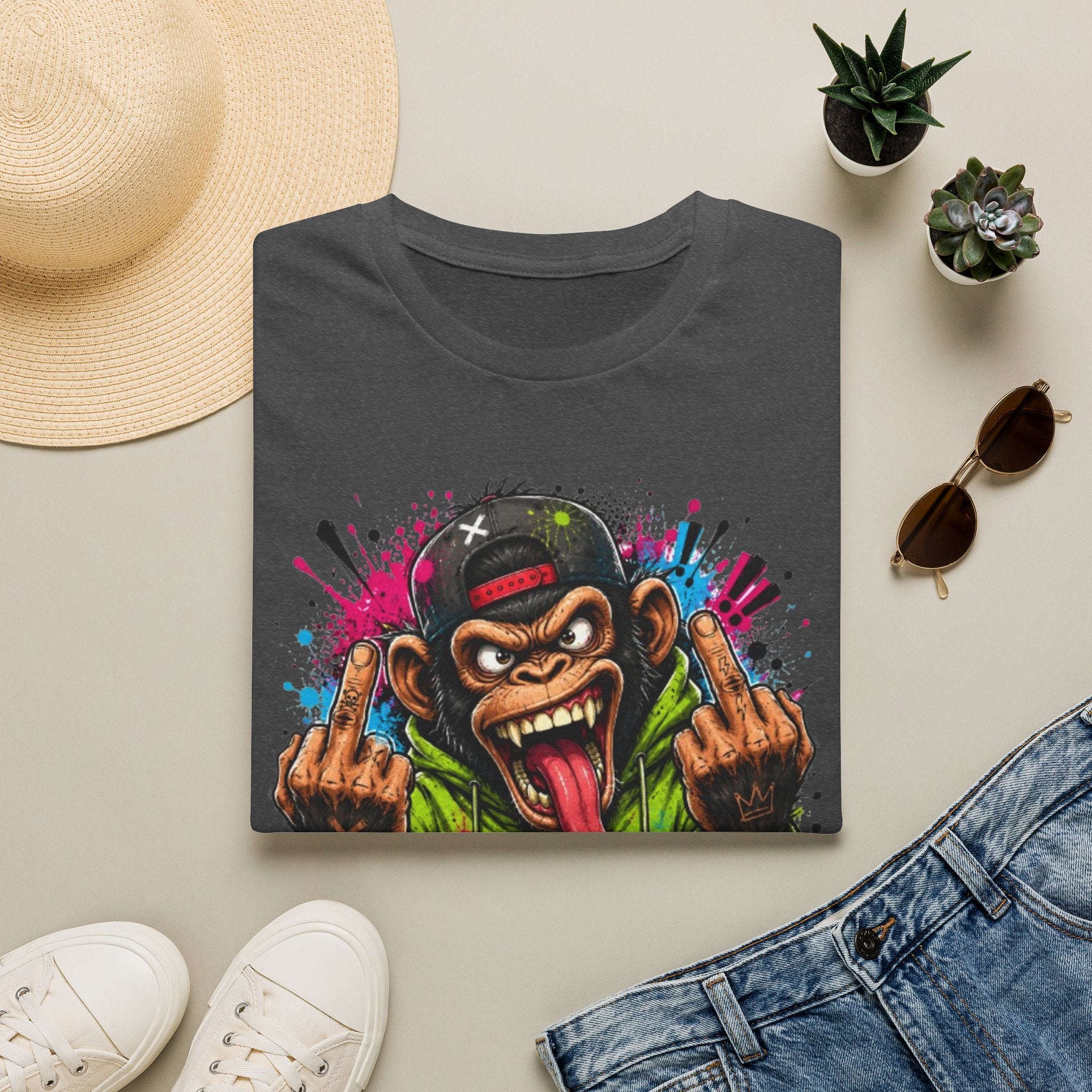 T-Shirt — 'Zero Chill' Angry Monkey Graphic Tee
