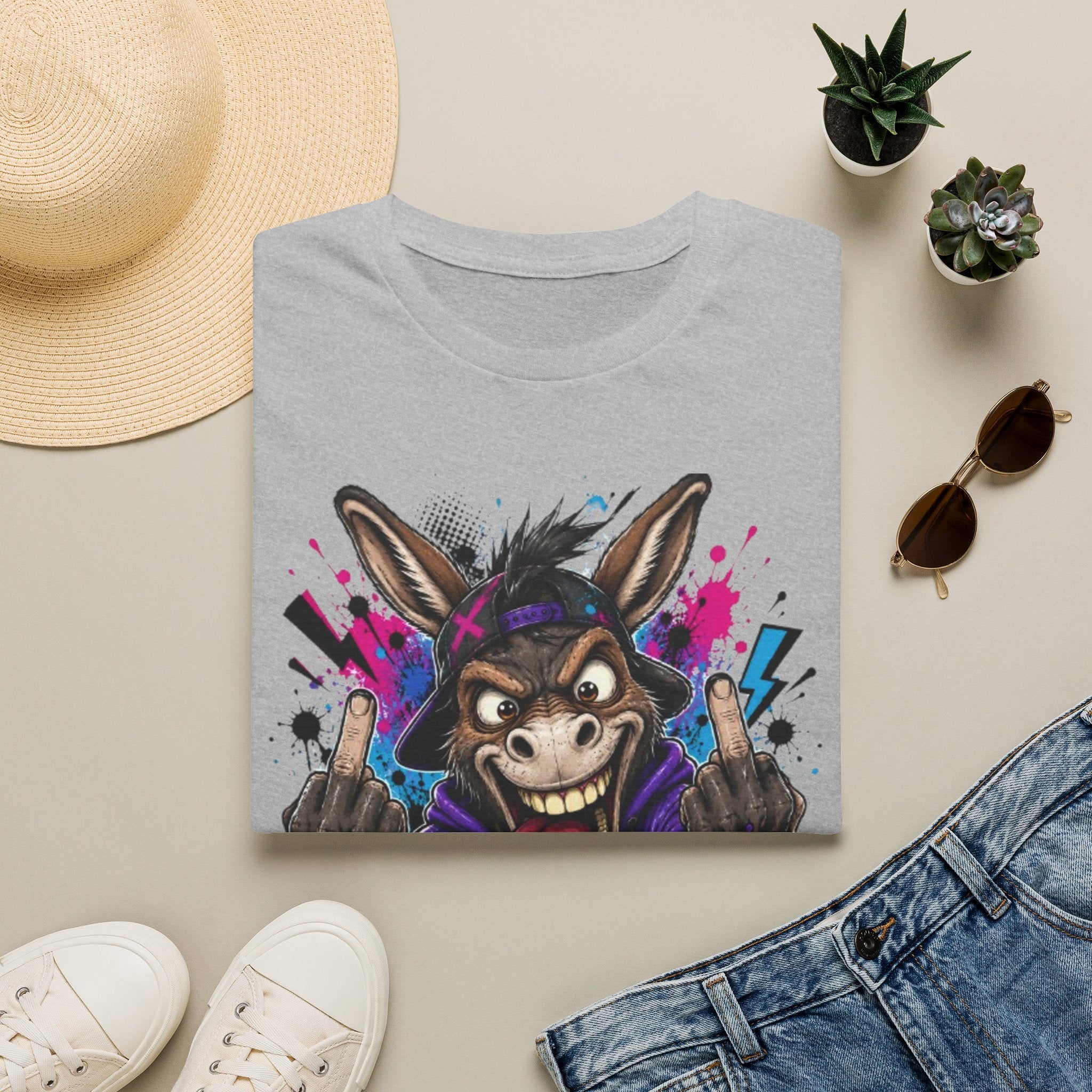 Donkey Mode Graphic T‑Shirt — Funny Donkey Face Streetwear Tee
