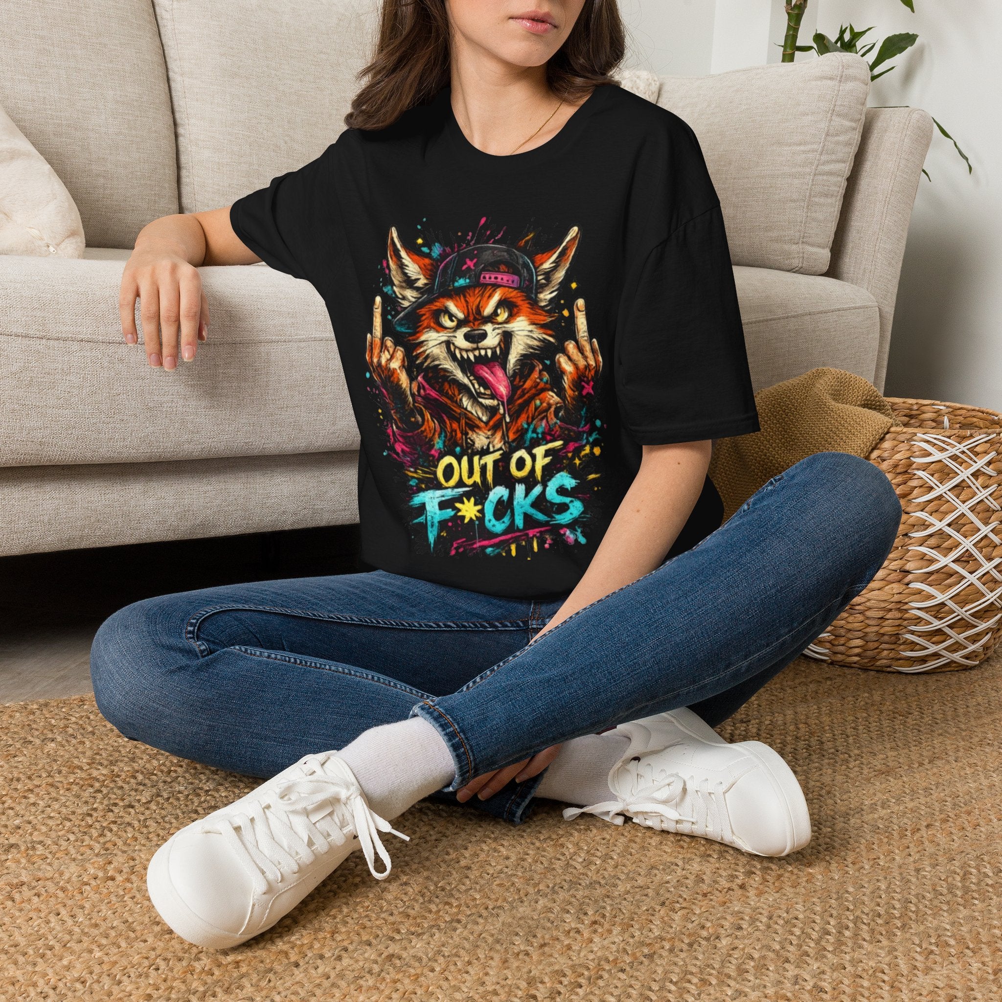 Out of F*cks Fox T-Shirt — Edgy Graphic Streetwear Tee