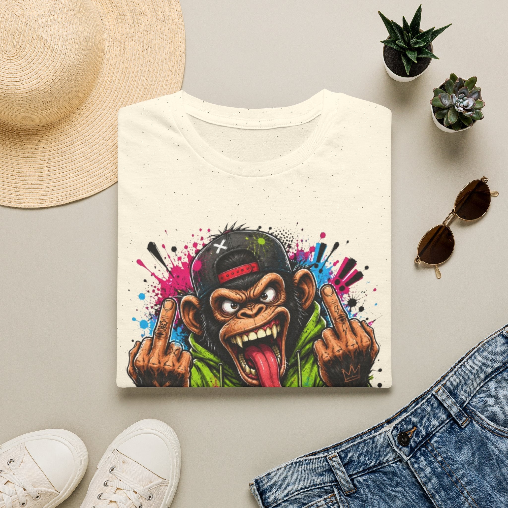 T-Shirt — 'Zero Chill' Angry Monkey Graphic Tee