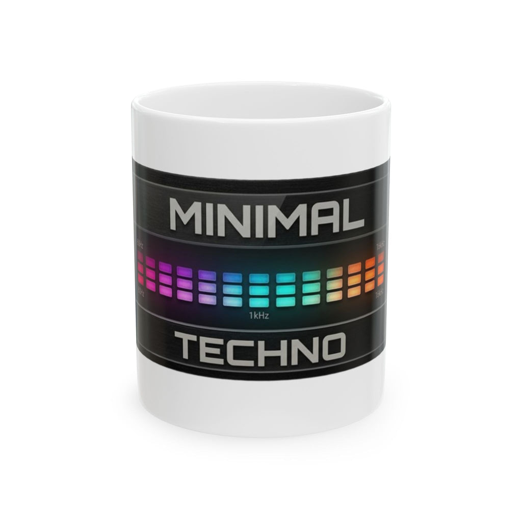 Minimal Techno Ceramic Mug – Color Equalizer Music Lover Coffee Cup (11oz & 15oz)