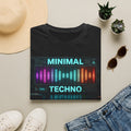 Minimal Techno T-Shirt — Retro Neon Equalizer Electronic Music Tee