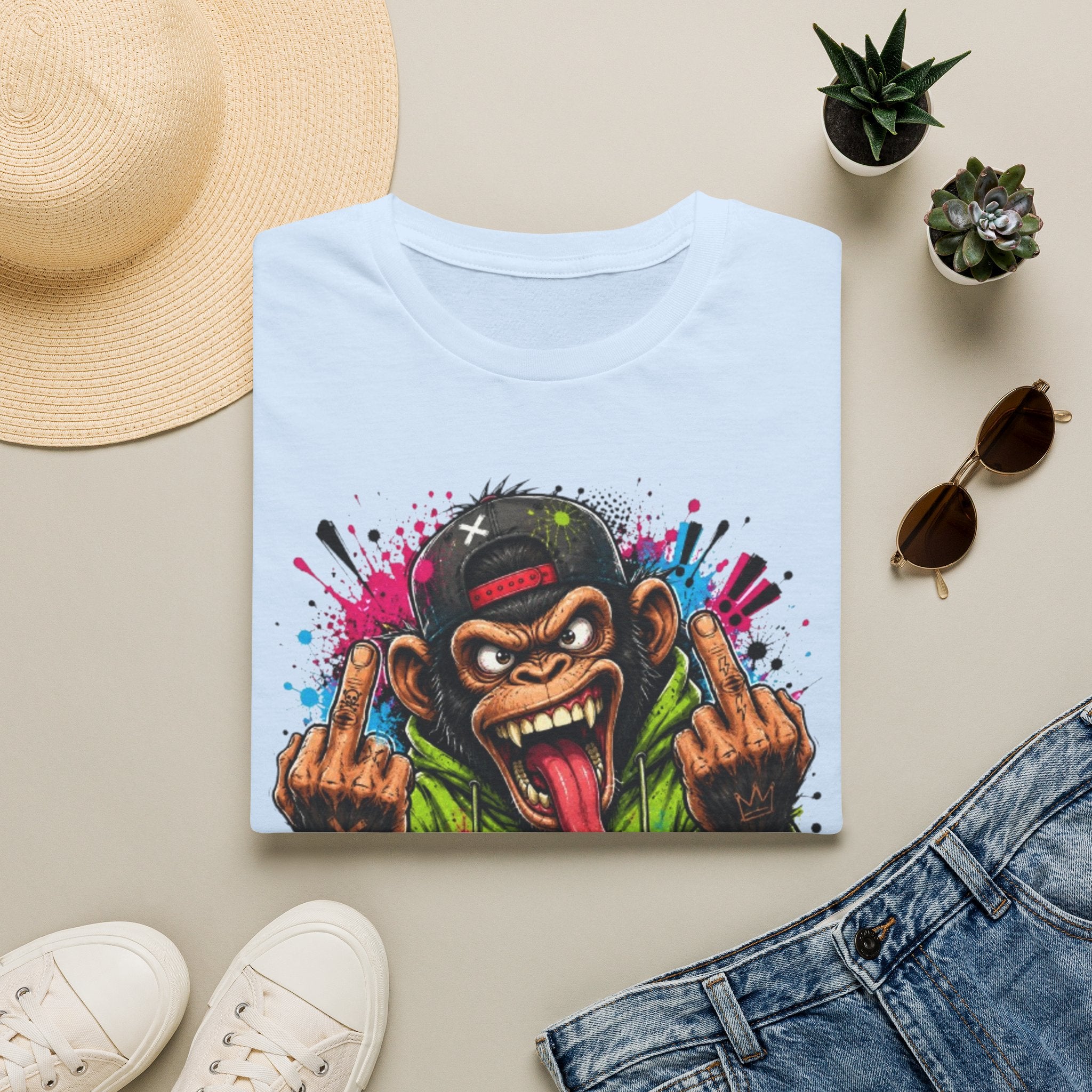 T-Shirt — 'Zero Chill' Angry Monkey Graphic Tee