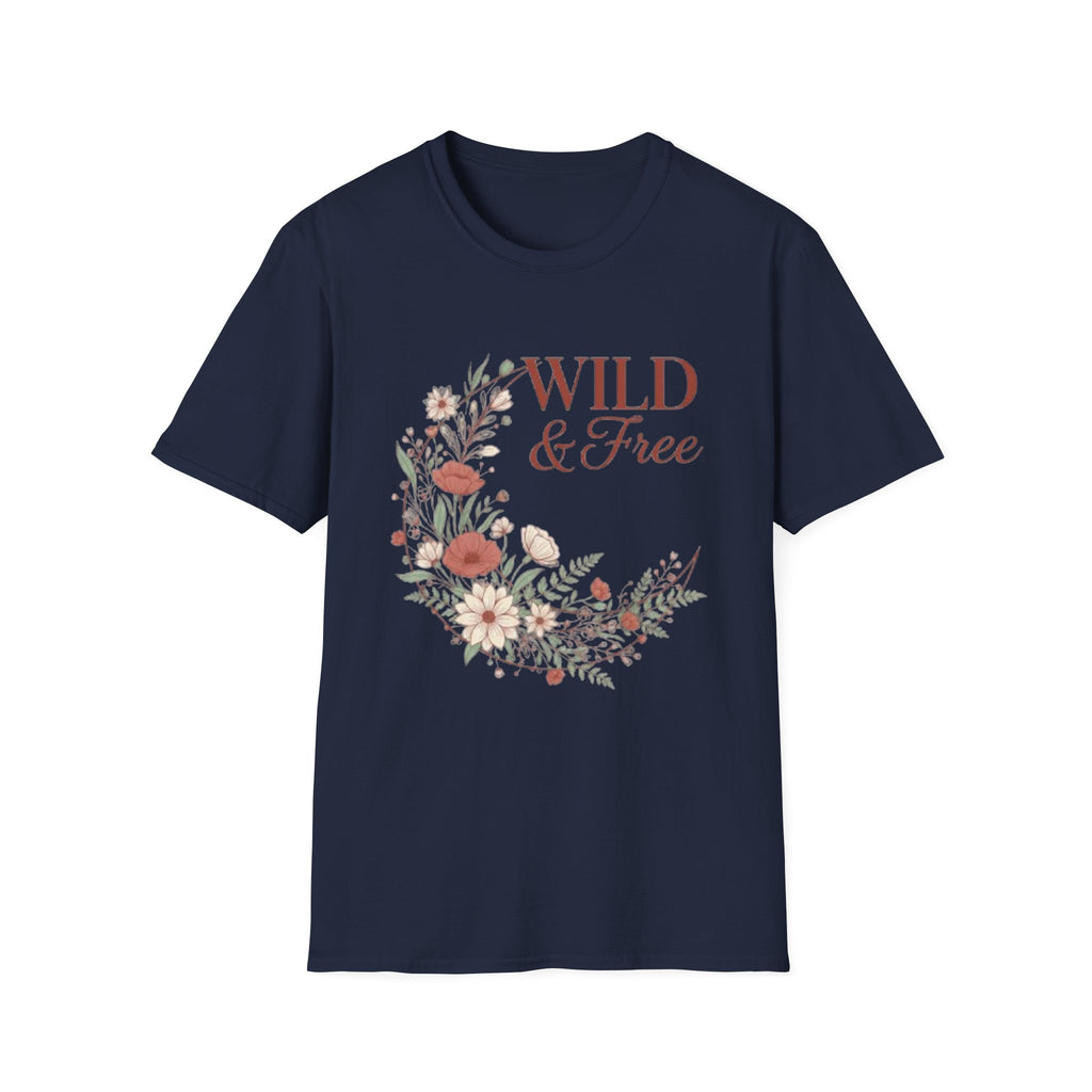 Minimal Floral Chest Tee — 'Be Kind' White T-Shirt