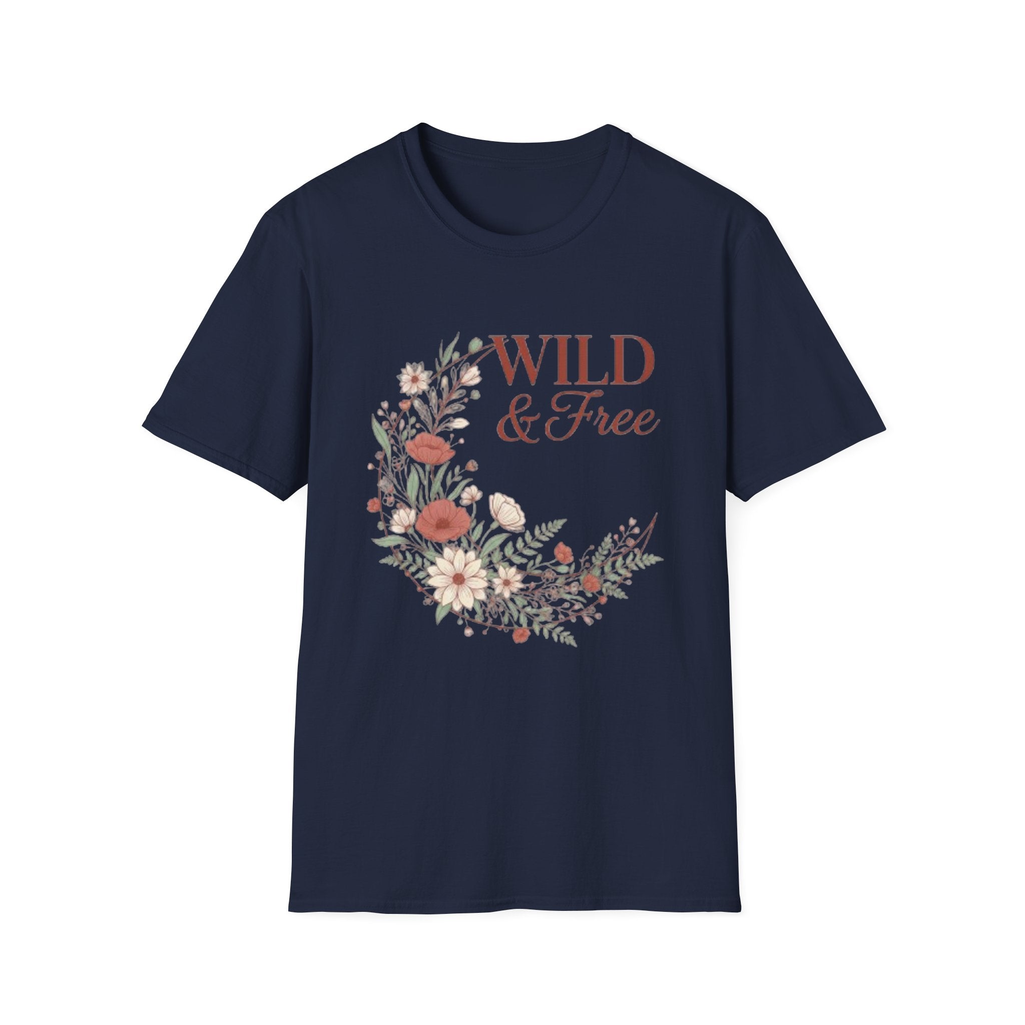 Minimal Floral Chest Tee — 'Be Kind' White T-Shirt