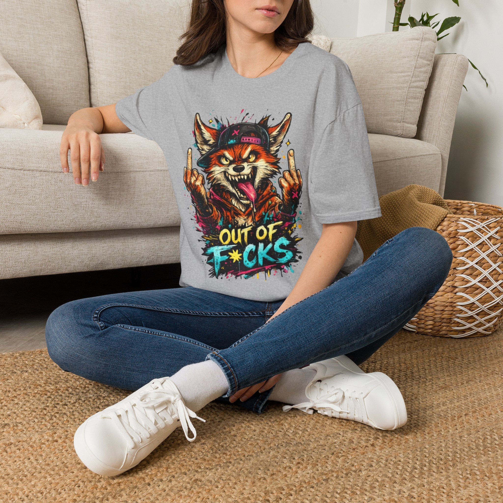 Out of F*cks Fox T-Shirt — Edgy Graphic Streetwear Tee