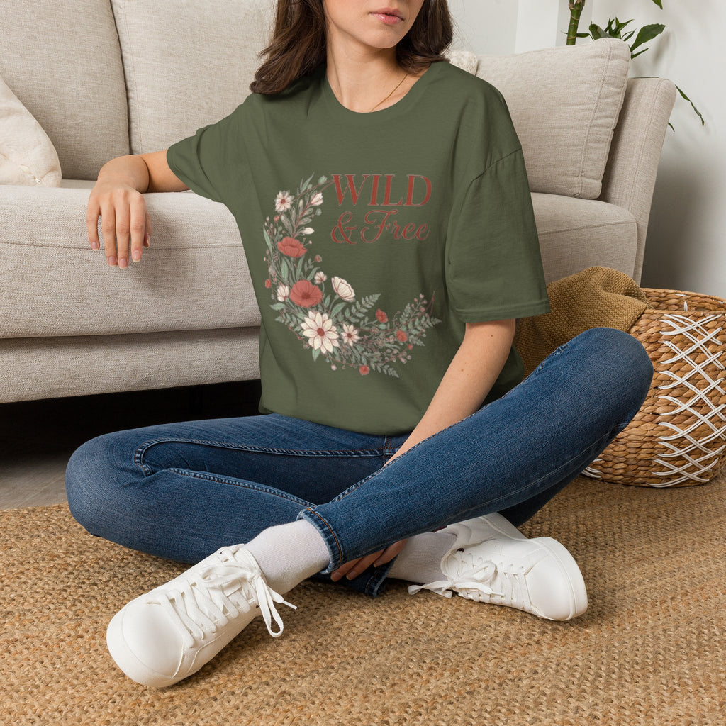 Minimal Floral Chest Tee — 'Be Kind' White T-Shirt