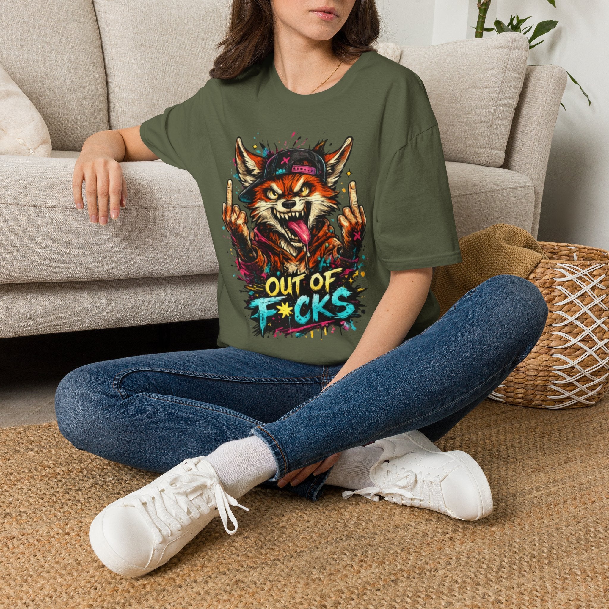 Out of F*cks Fox T-Shirt — Edgy Graphic Streetwear Tee