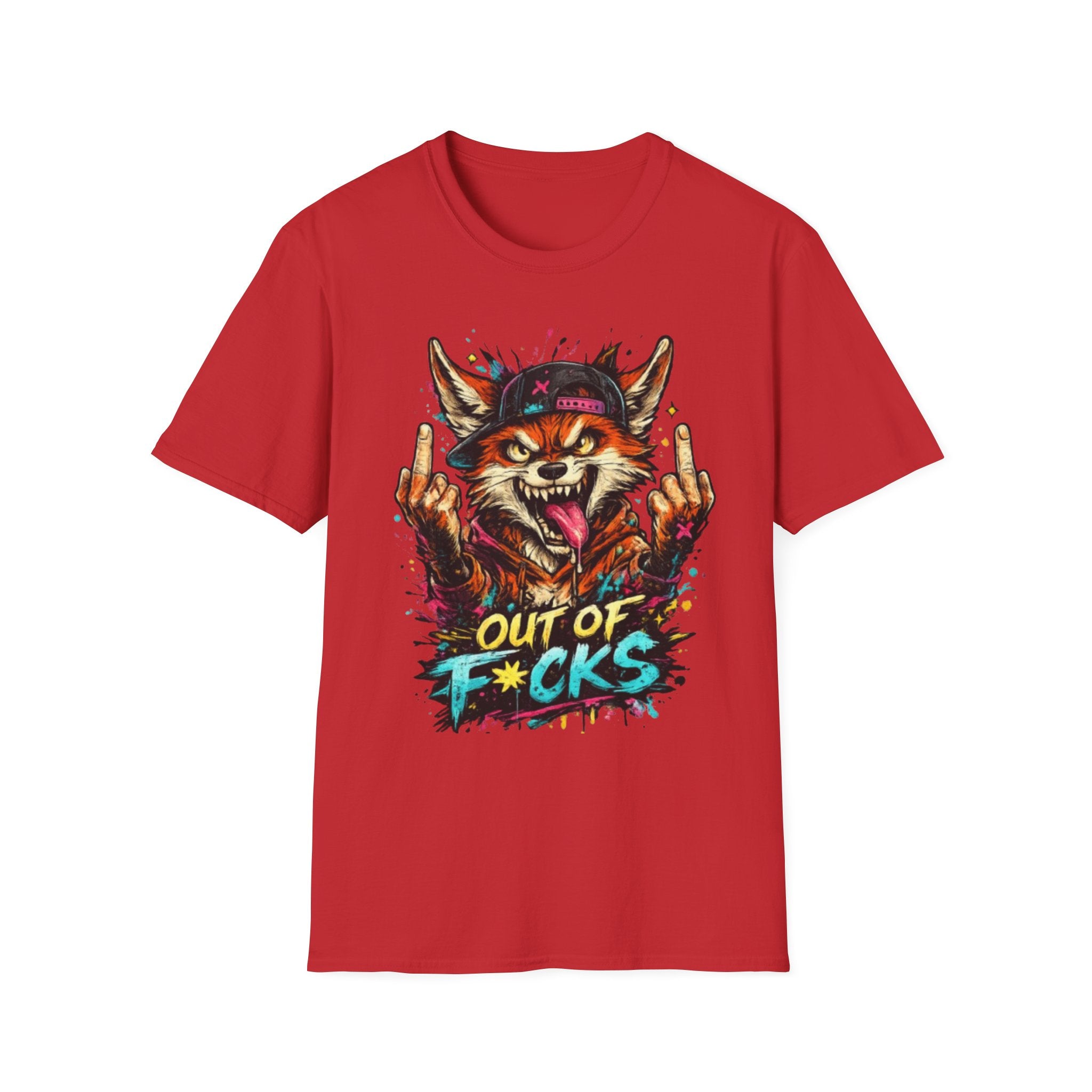Out of F*cks Fox T-Shirt — Edgy Graphic Streetwear Tee