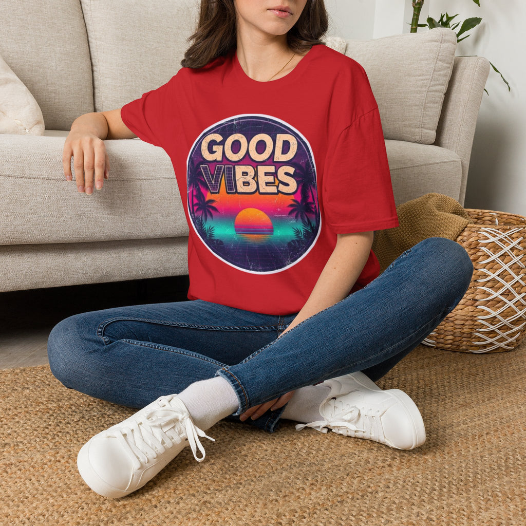 Good Vibes Retro Sunset T‑Shirt