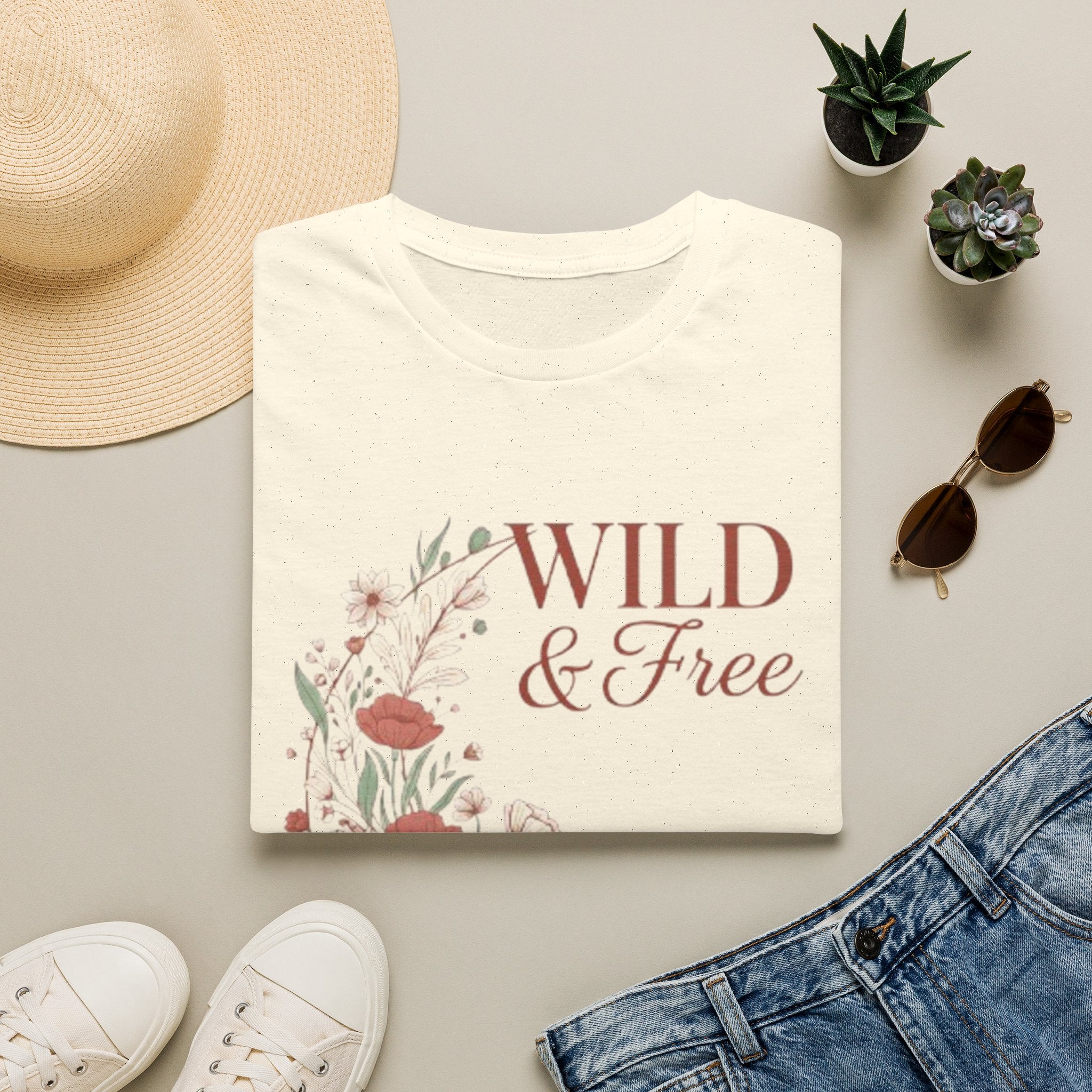 Minimal Floral Chest Tee — 'Be Kind' White T-Shirt