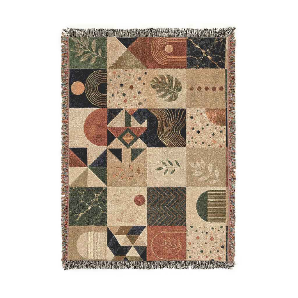 Boho Persian Throw Blanket | Woven Bohemian Medallion Home Decor