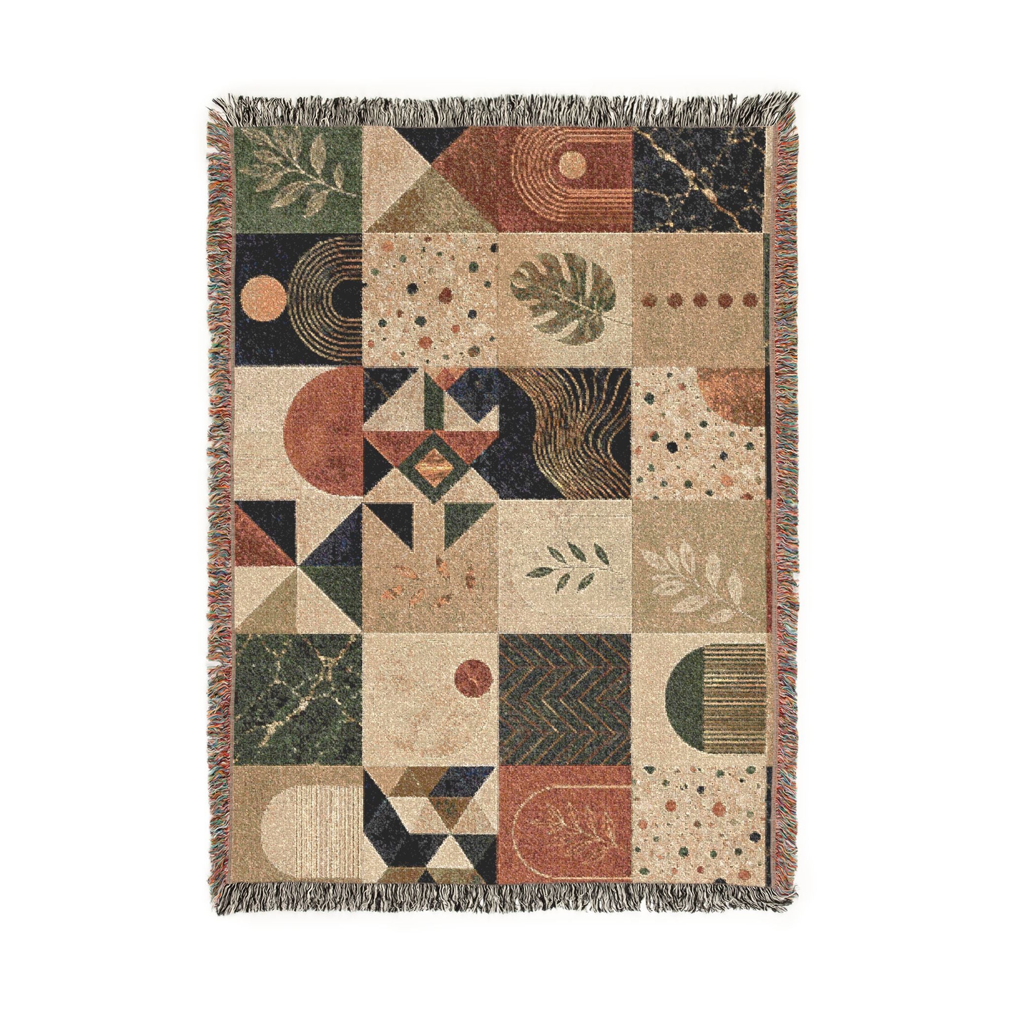 Boho Persian Throw Blanket | Woven Bohemian Medallion Home Decor