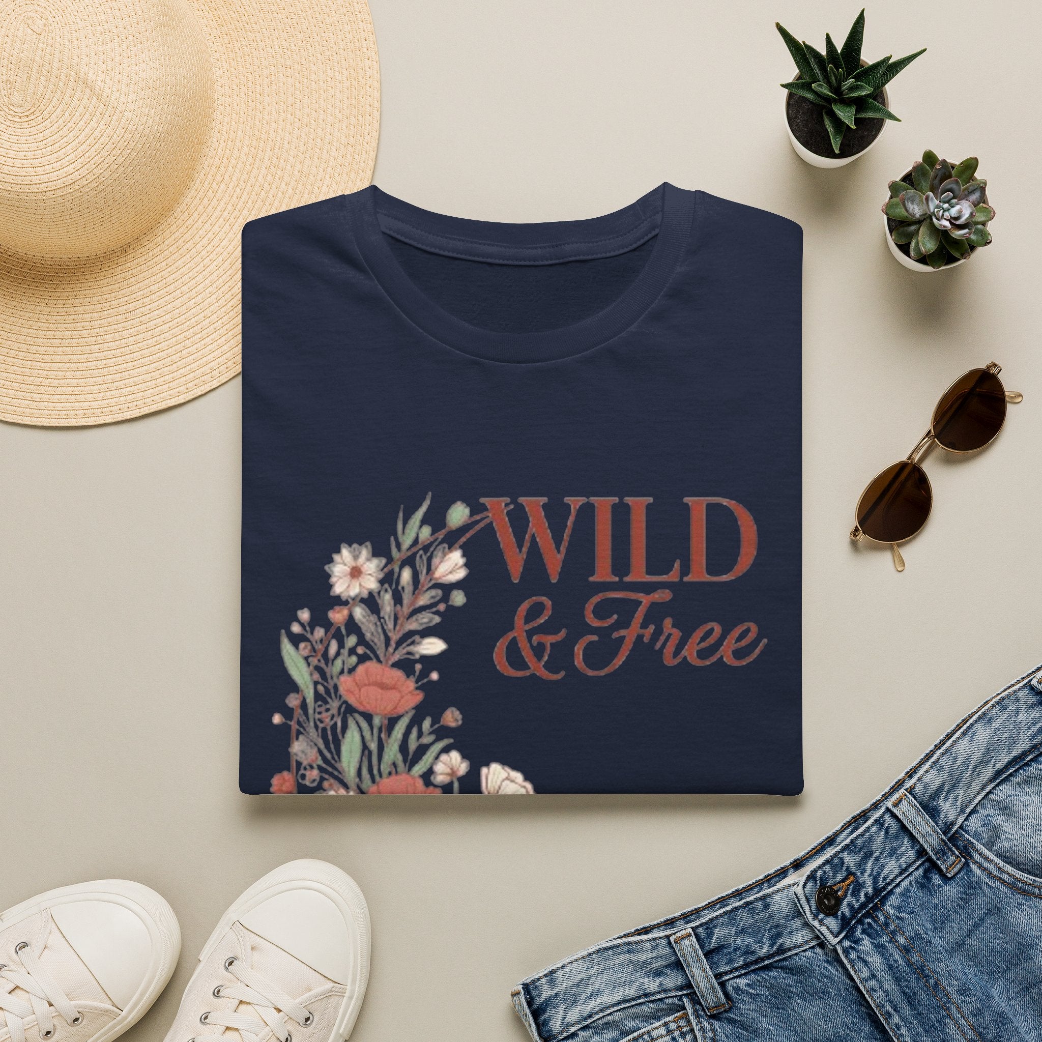 Minimal Floral Chest Tee — 'Be Kind' White T-Shirt