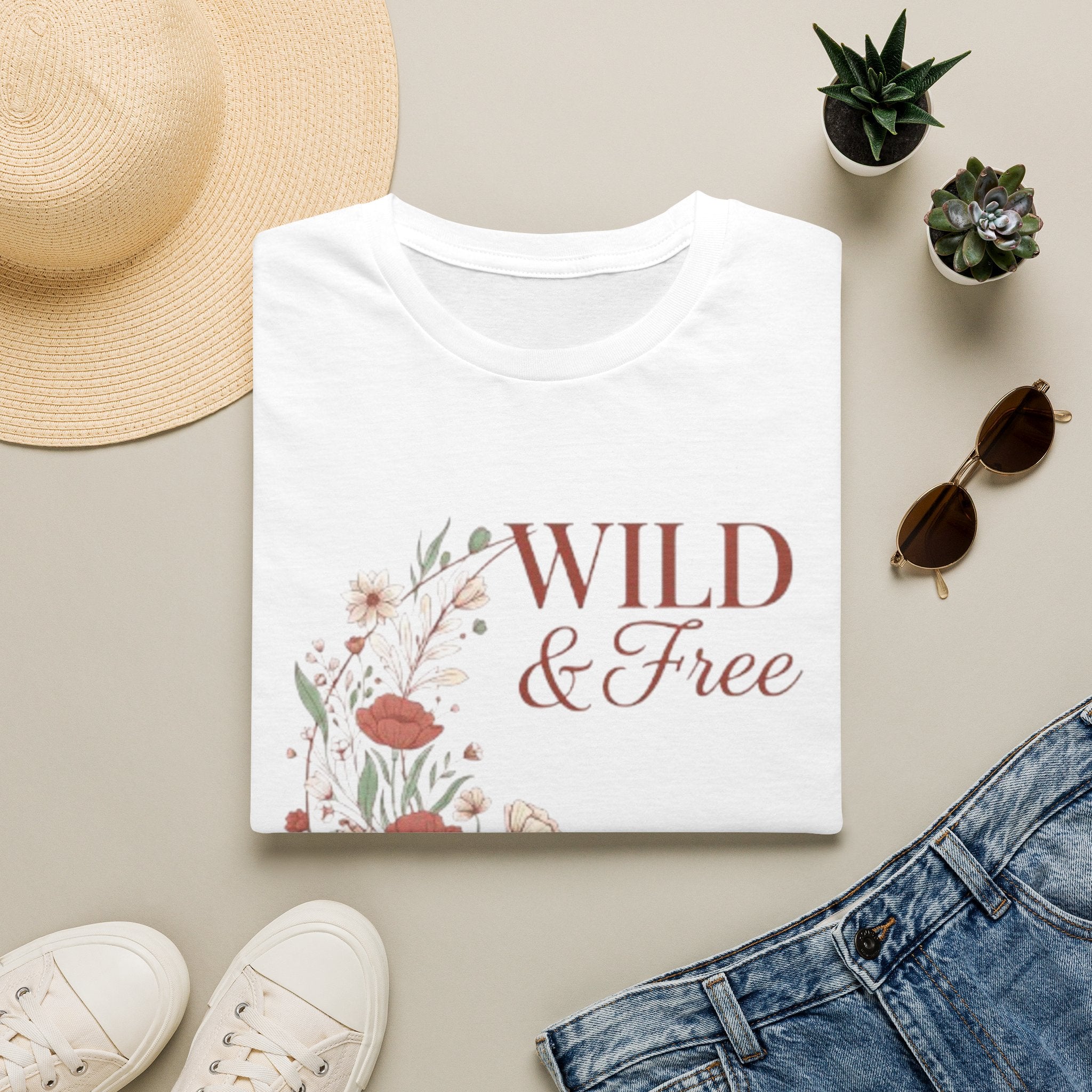 Minimal Floral Chest Tee — 'Be Kind' White T-Shirt