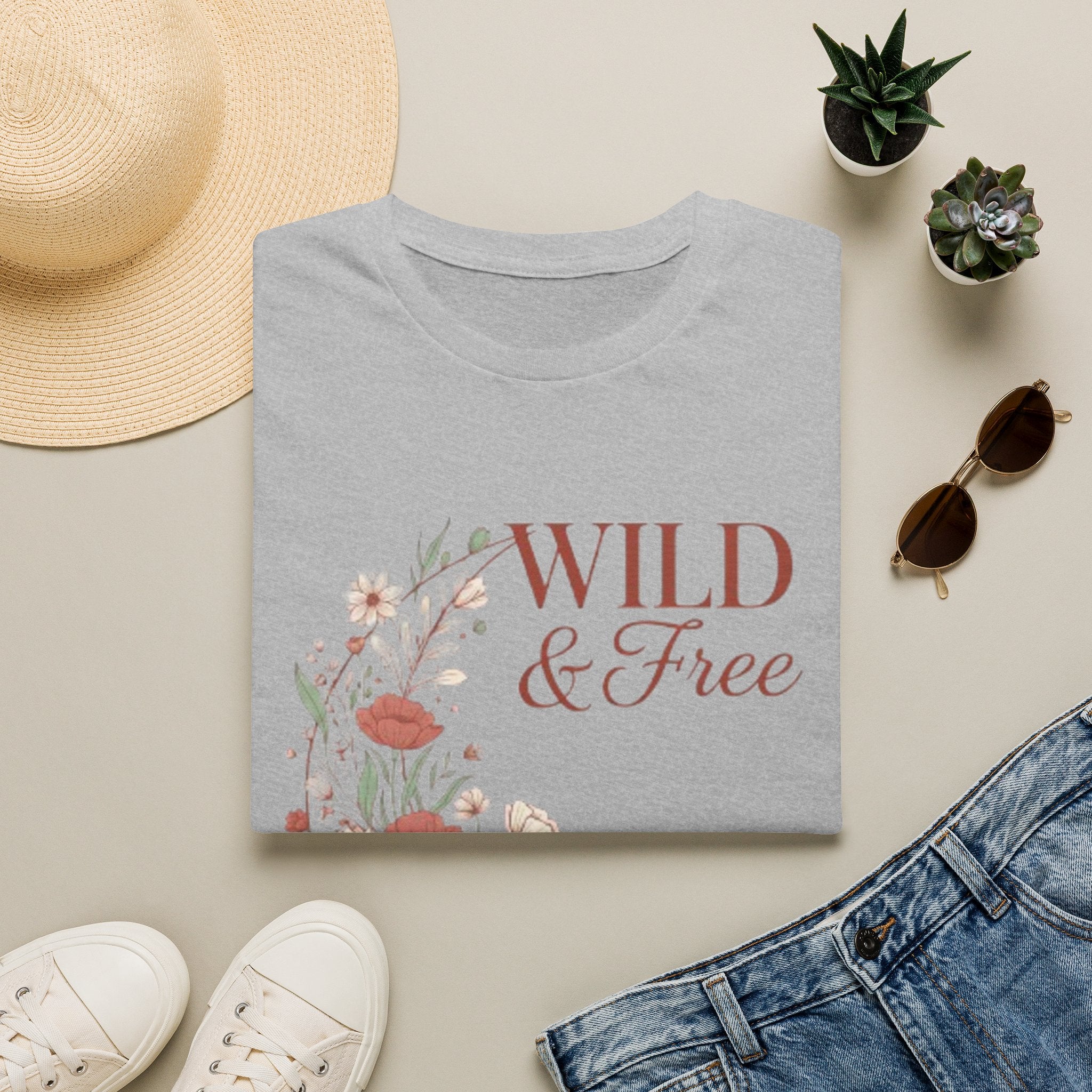 Minimal Floral Chest Tee — 'Be Kind' White T-Shirt