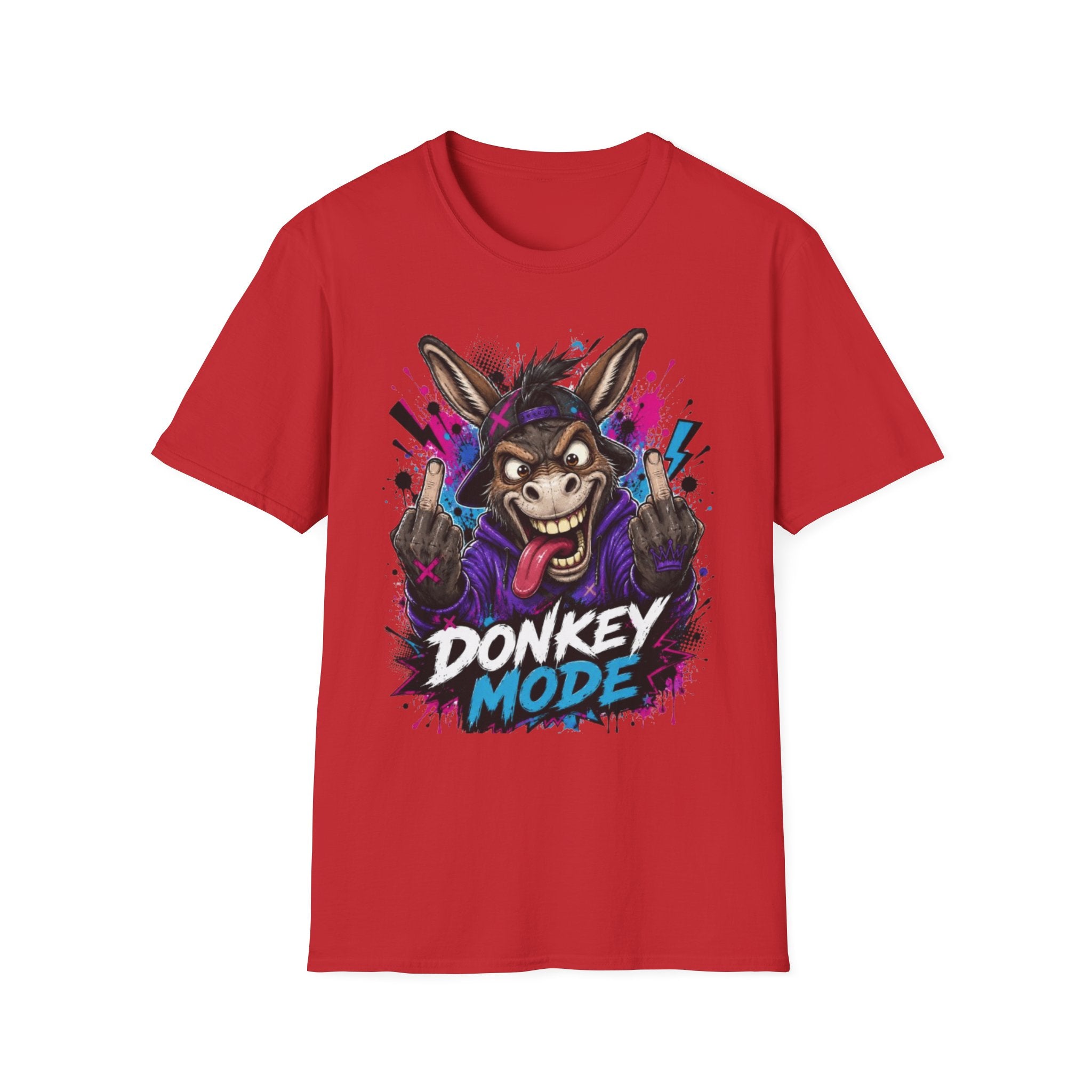 Donkey Mode Graphic T‑Shirt — Funny Donkey Face Streetwear Tee