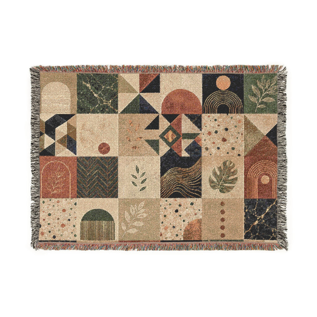 Boho Persian Throw Blanket | Woven Bohemian Medallion Home Decor