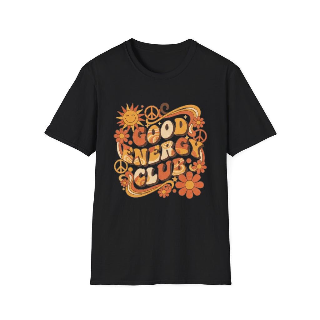 Good Energy Retro Tee — 70s Sunshine Peace Floral Graphic T-Shirt