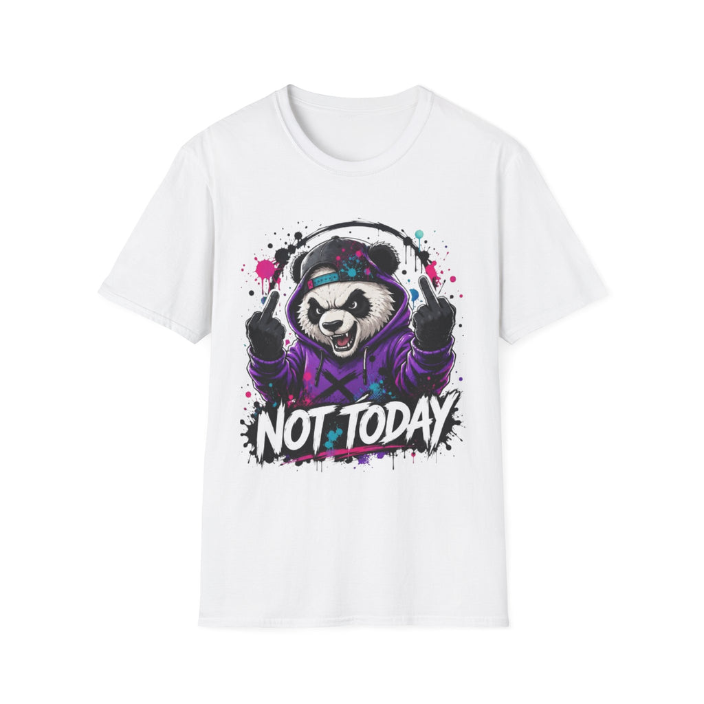 Not Today Panda T-Shirt — Edgy Streetwear Graphic Tee with Headphones