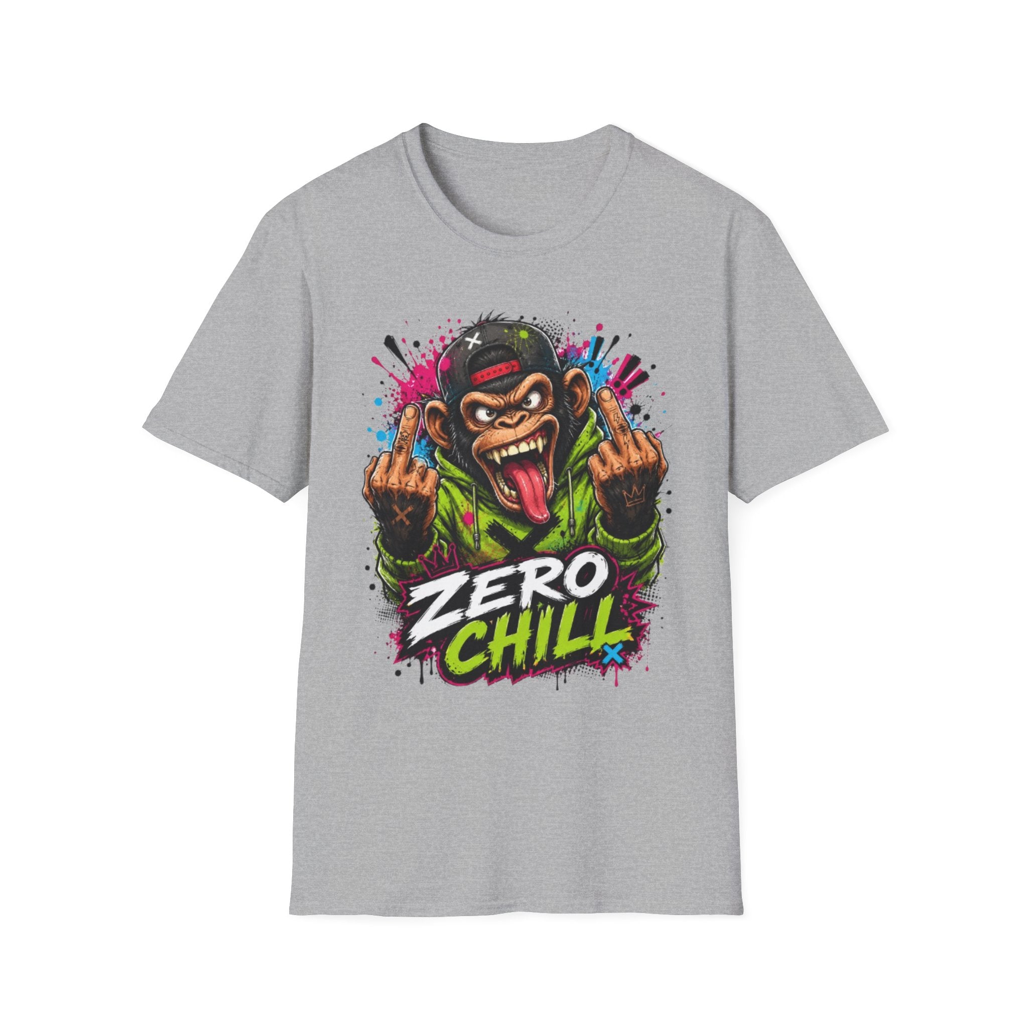 T-Shirt — 'Zero Chill' Angry Monkey Graphic Tee