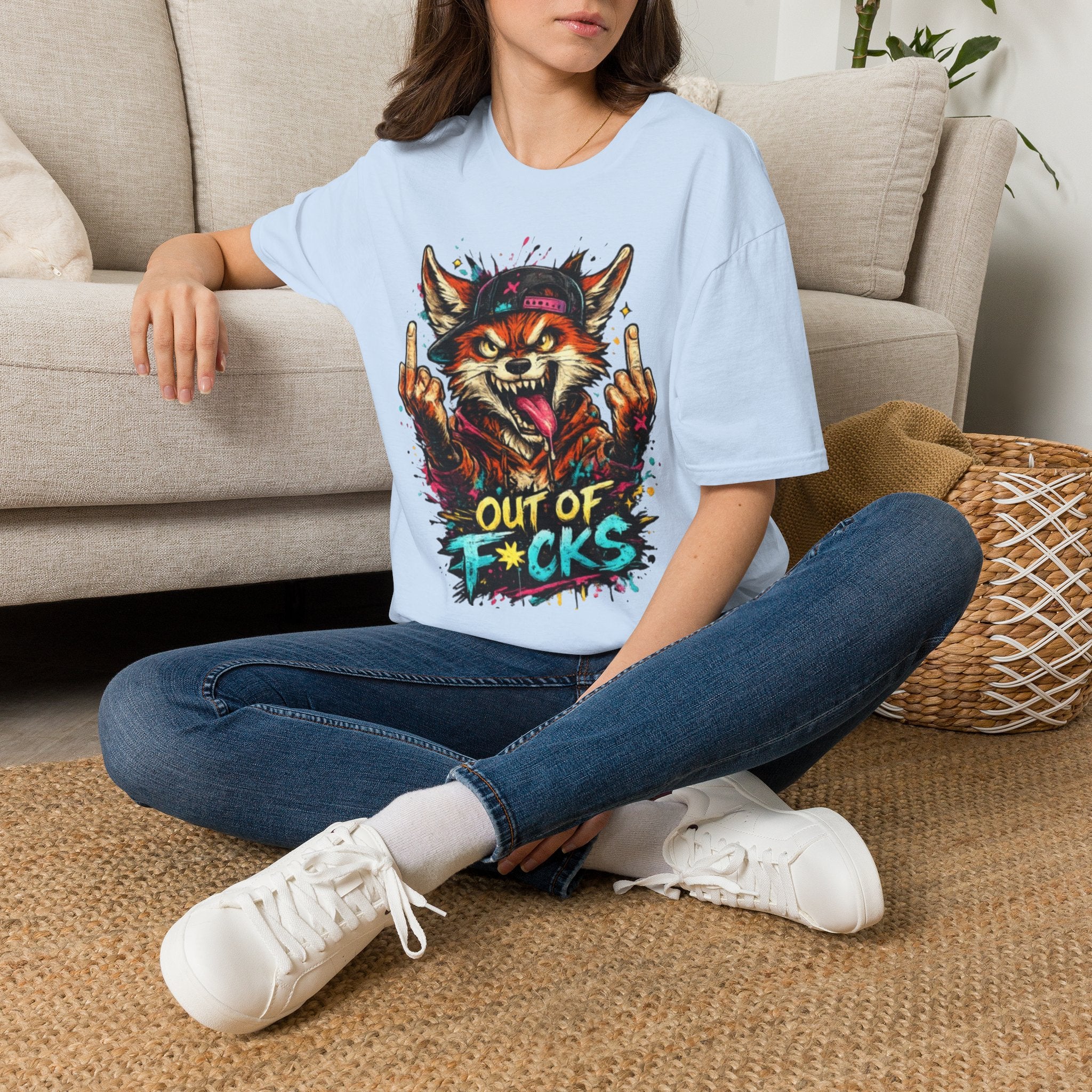 Out of F*cks Fox T-Shirt — Edgy Graphic Streetwear Tee