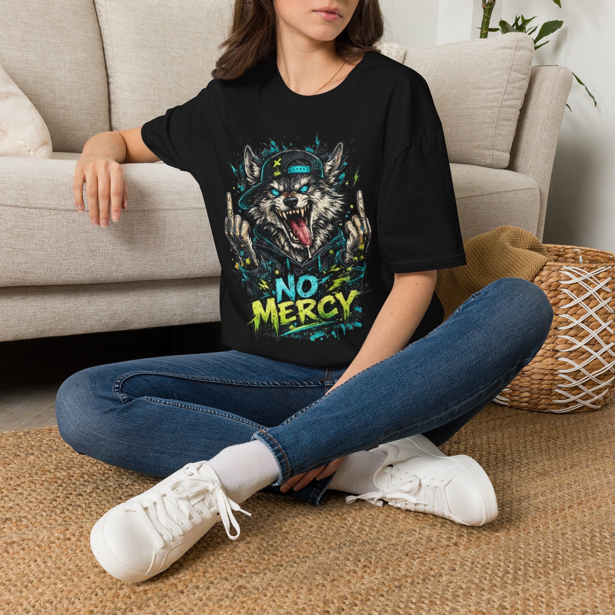 Wolf Graphic Tee — 'No Mercy' Streetwear T-Shirt