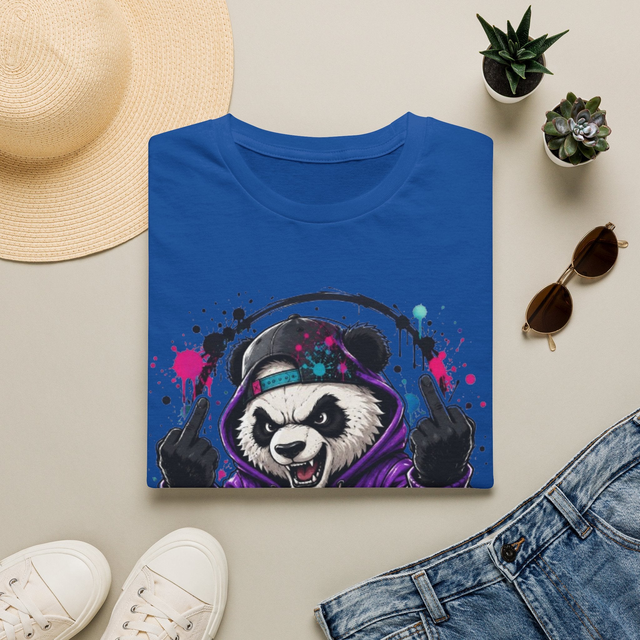 Not Today Panda T-Shirt — Edgy Streetwear Graphic Tee with Headphones