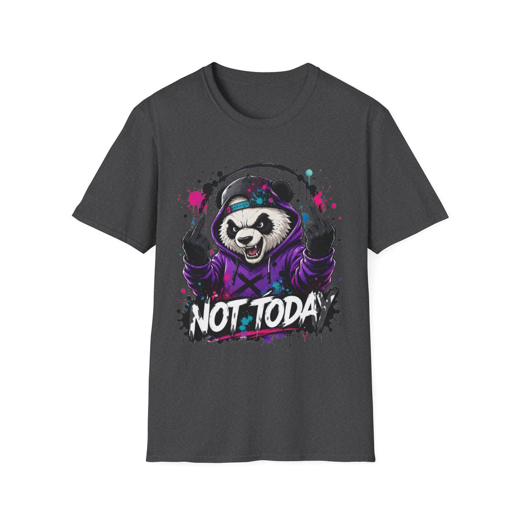 Not Today Panda T-Shirt — Edgy Streetwear Graphic Tee with Headphones