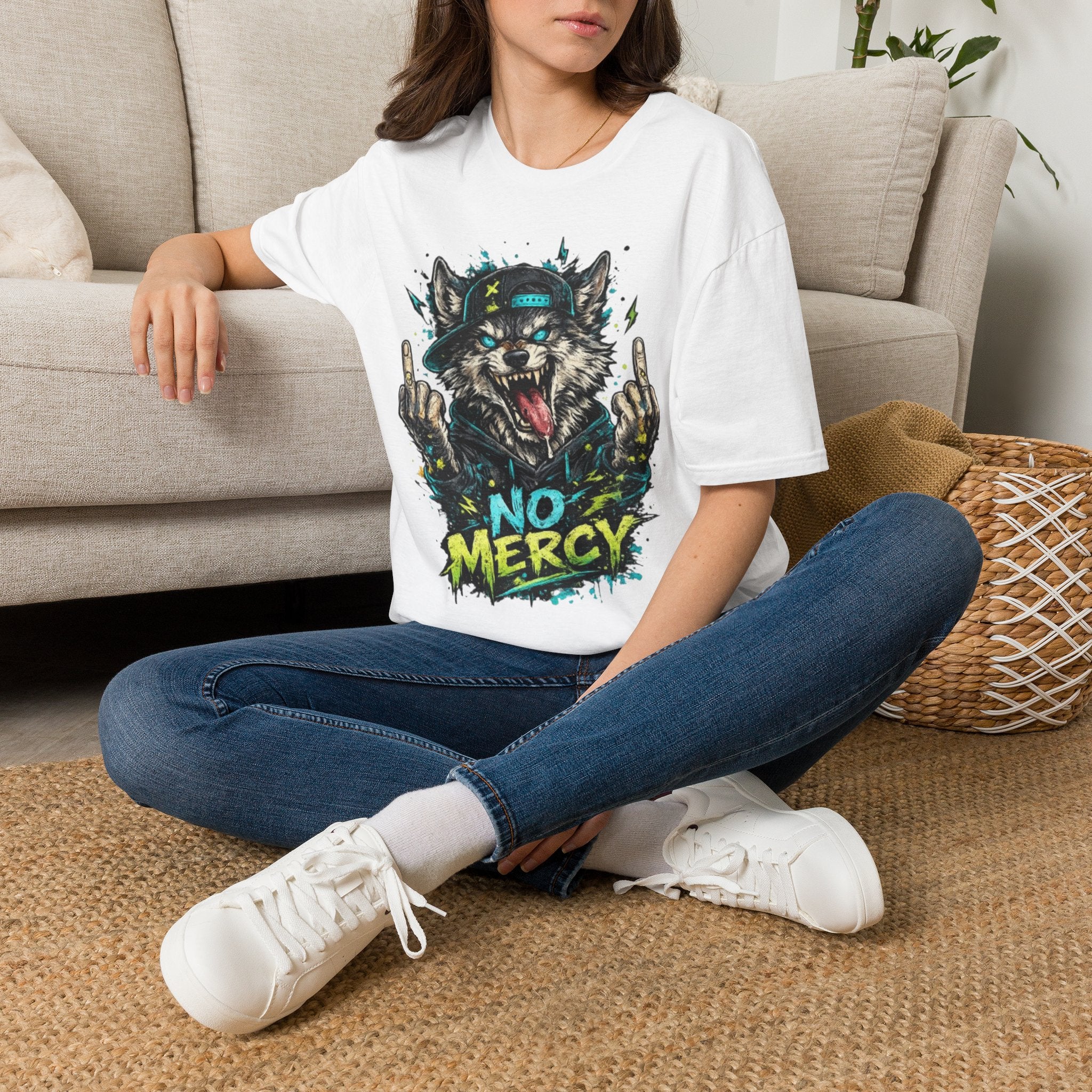 Wolf Graphic Tee — 'No Mercy' Streetwear T-Shirt
