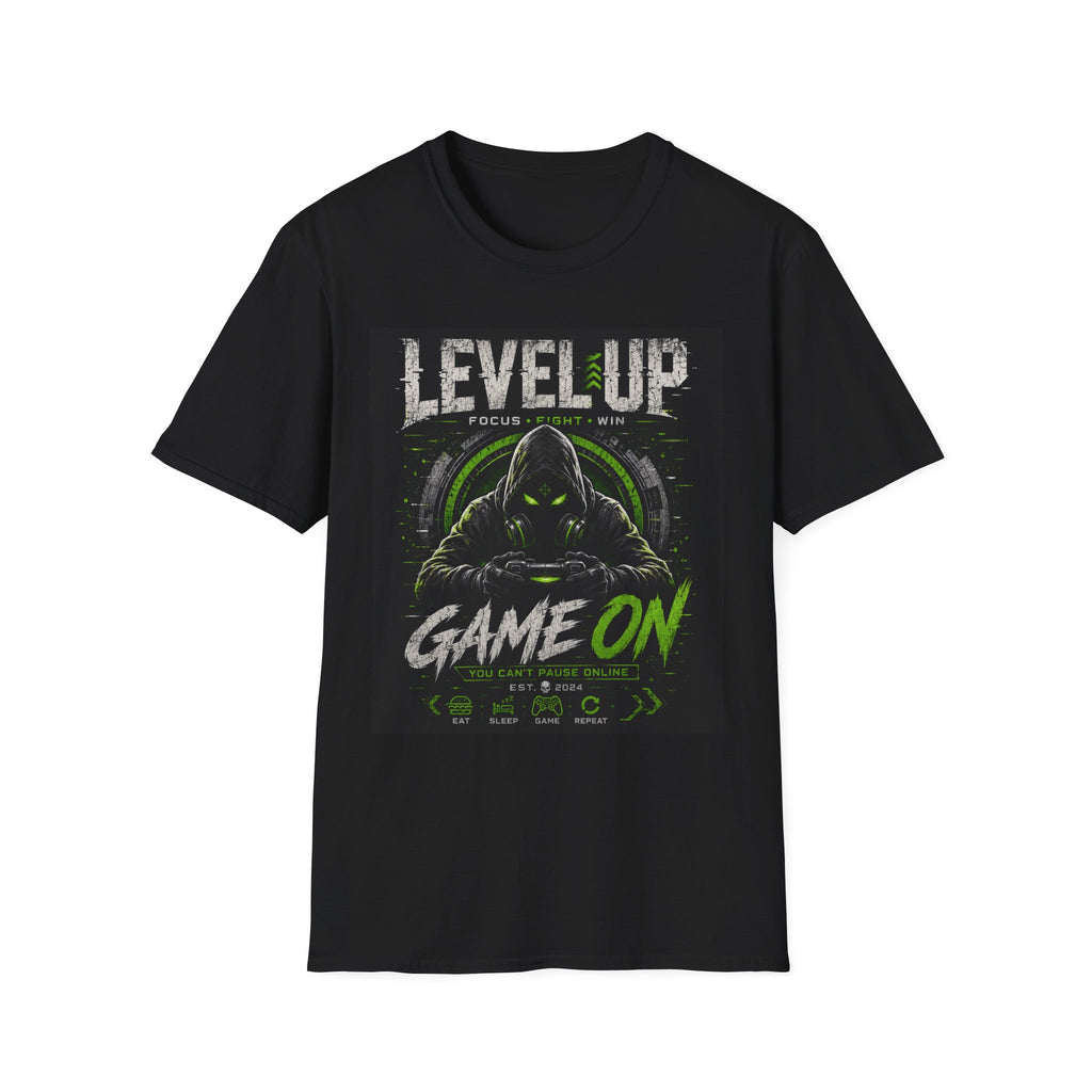 Level Up T-Shirt — 'Level Up: Focus • Fight • Win' Gaming Tee
