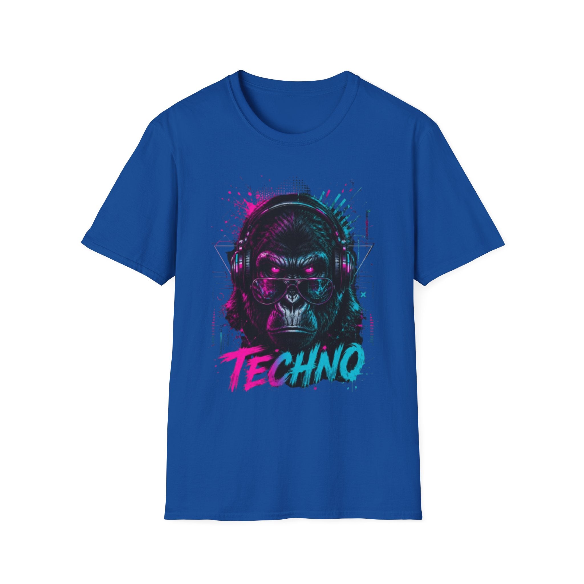 Techno Gorilla T‑Shirt — Neon DJ Ape Graphic Tee