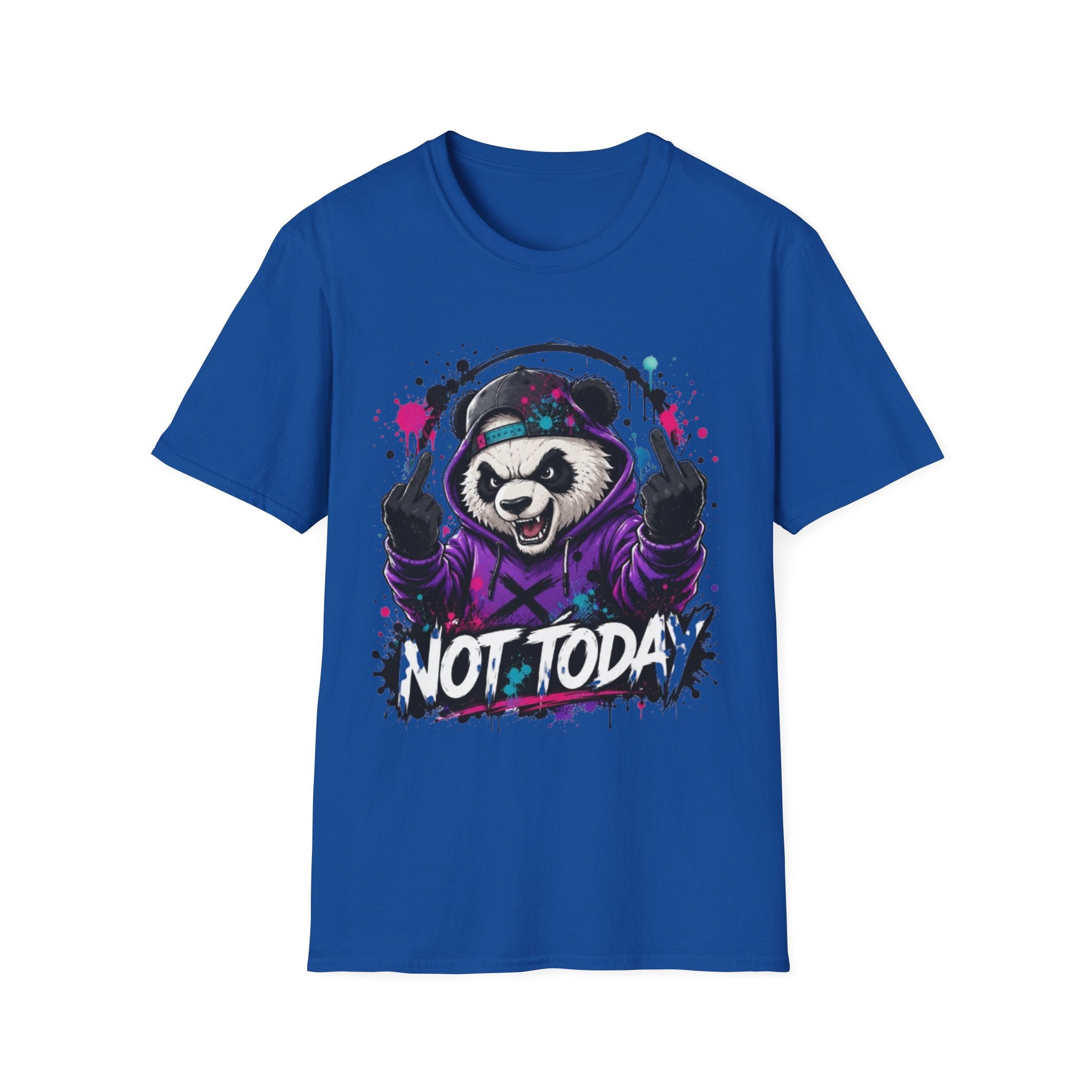 Not Today Panda T-Shirt — Edgy Streetwear Graphic Tee with Headphones